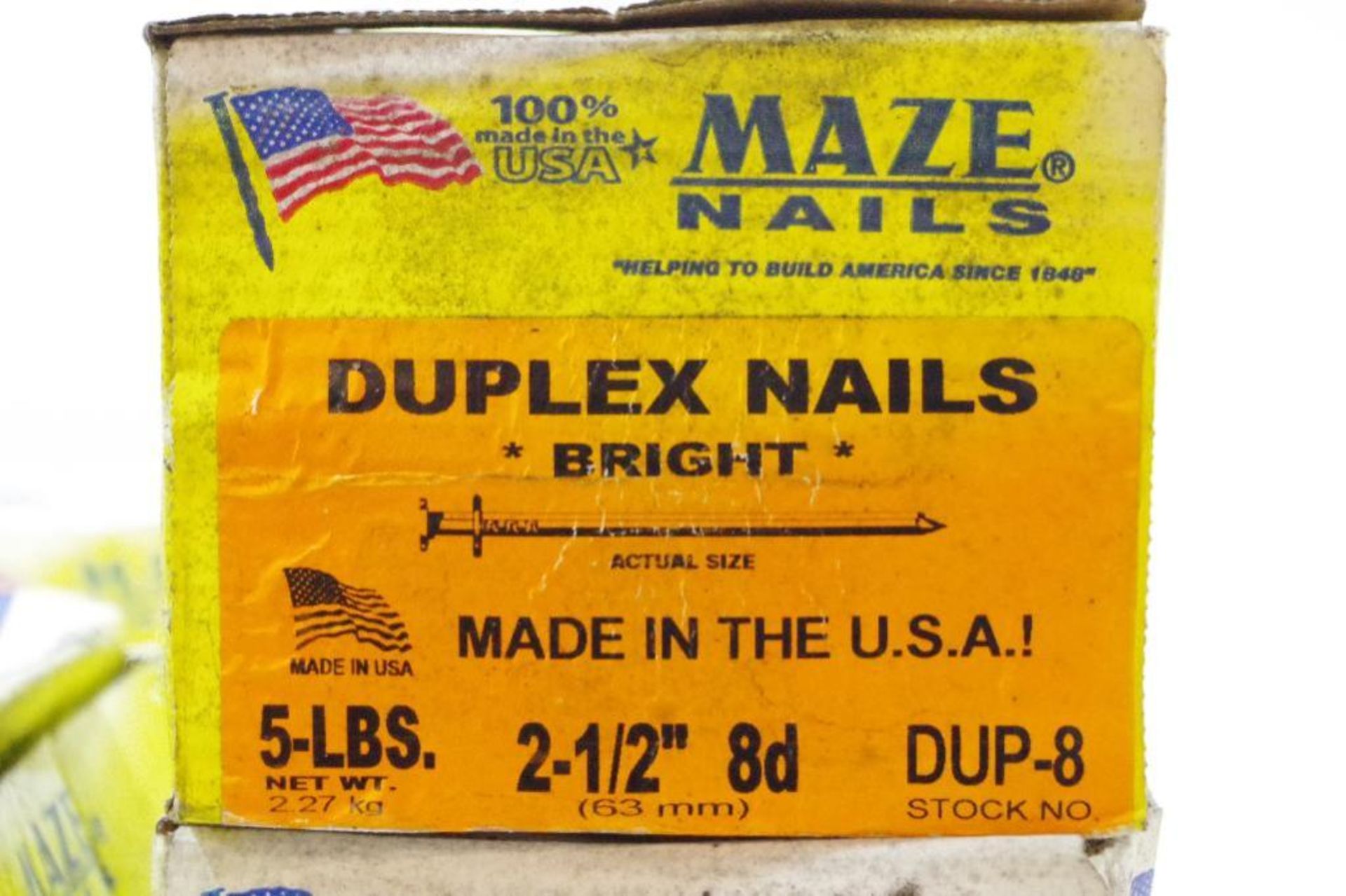(20) Lbs. MAZE Bright Duplex Nails 2-1/2" 8d M/N DUP-8, Made in USA (4 Boxes of 5 Lbs. Each) - Image 3 of 4