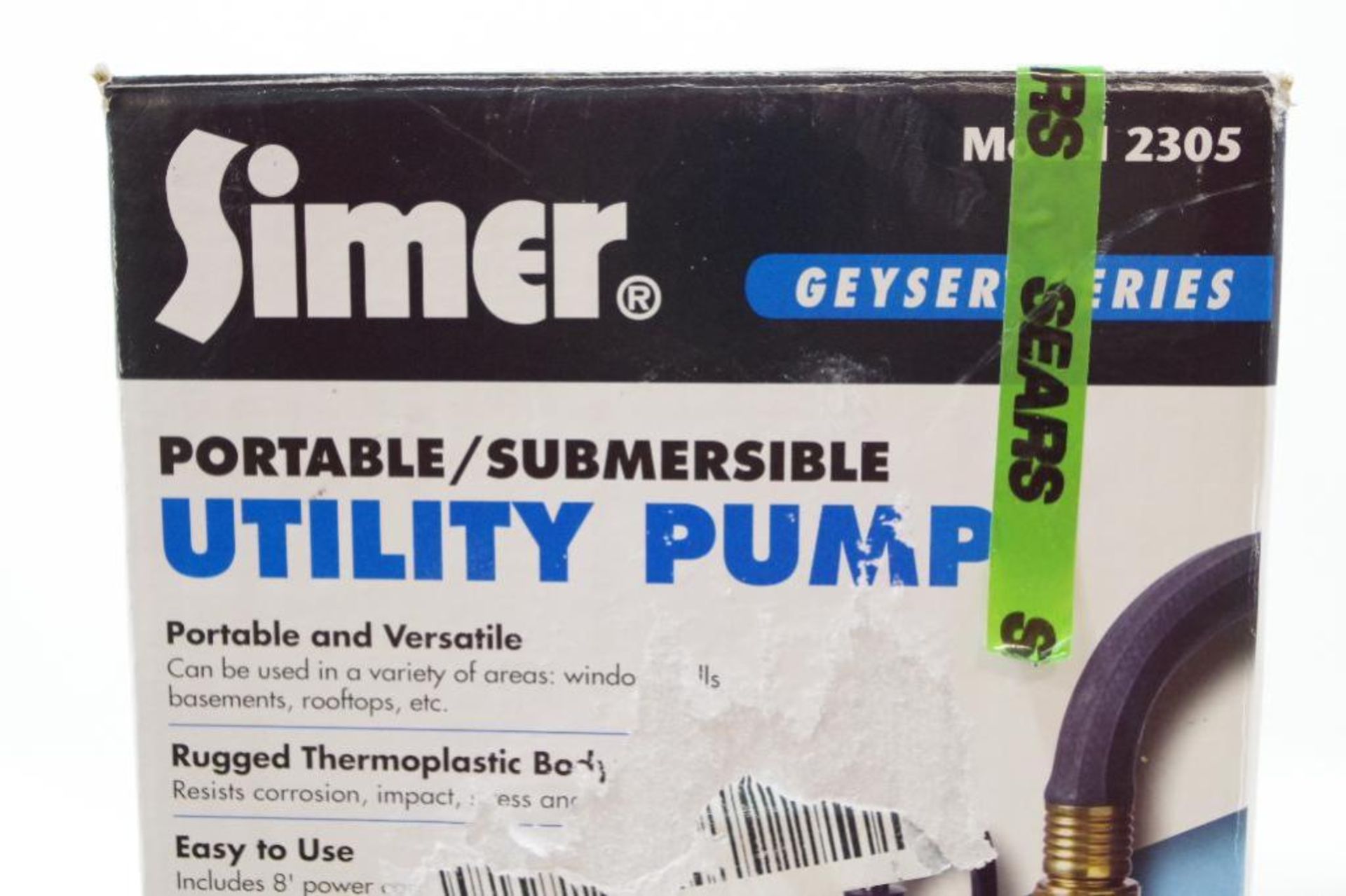 SIMER Portable/Submersible 115V Utility Pump 1/6 HP, M/N 2305-03 - Image 3 of 4