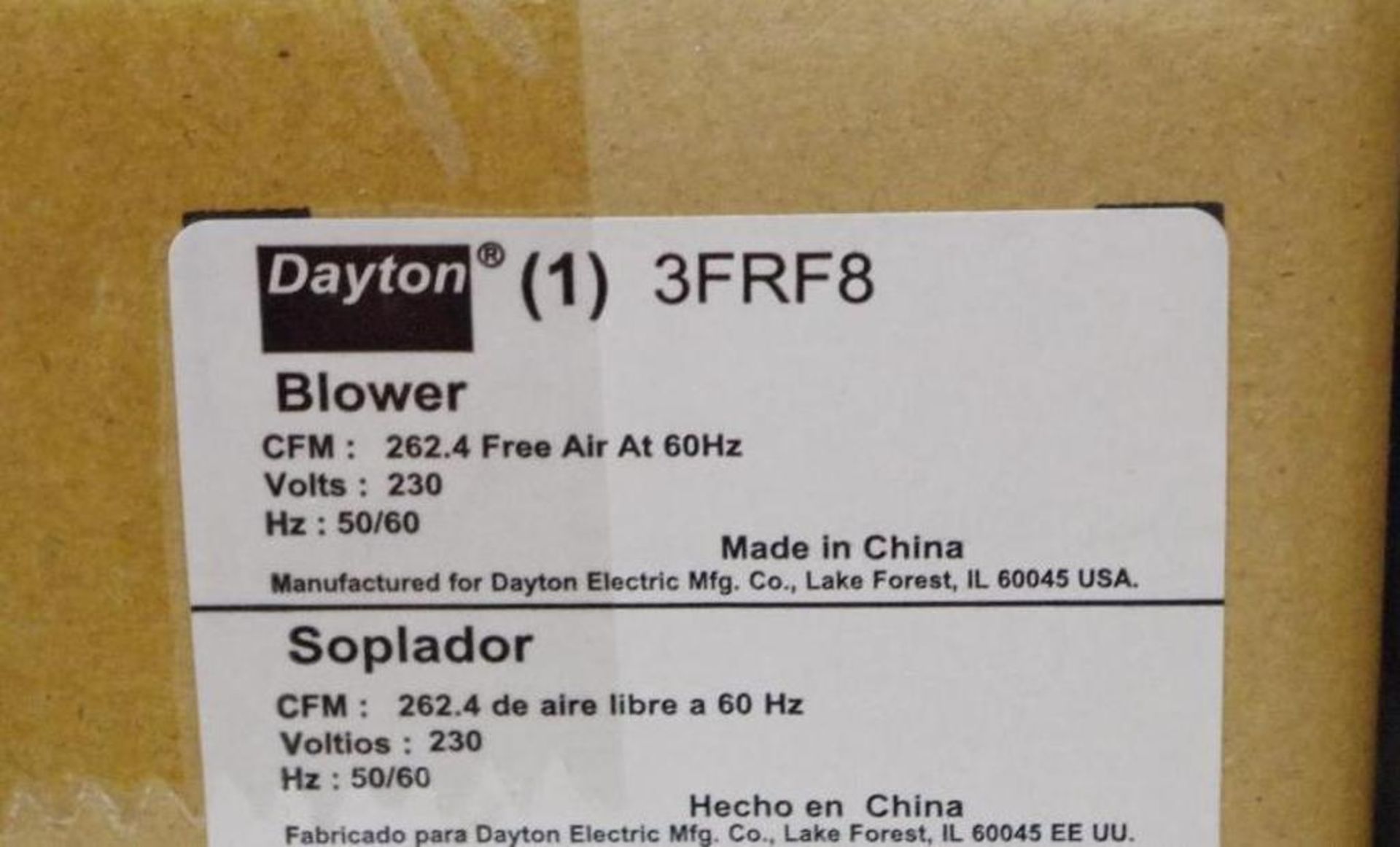 (2) NEW DAYTON Rectangular Permanent Split Capacitor Low Profile Blower, Wheel Dia: 2-15/16", 230VAC - Image 4 of 4