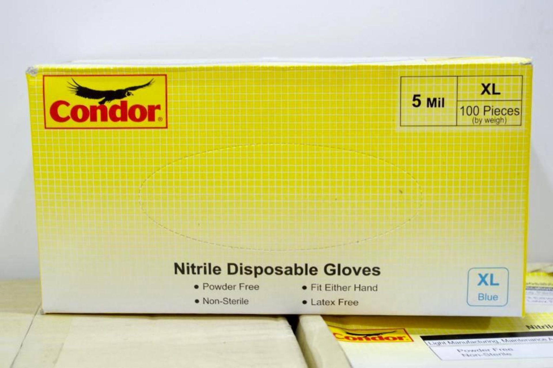(2000) NEW CONDOR 9-1/2" Powder Free Unlined Nitrile Disposable Gloves, Blue, Size XL - Image 2 of 4