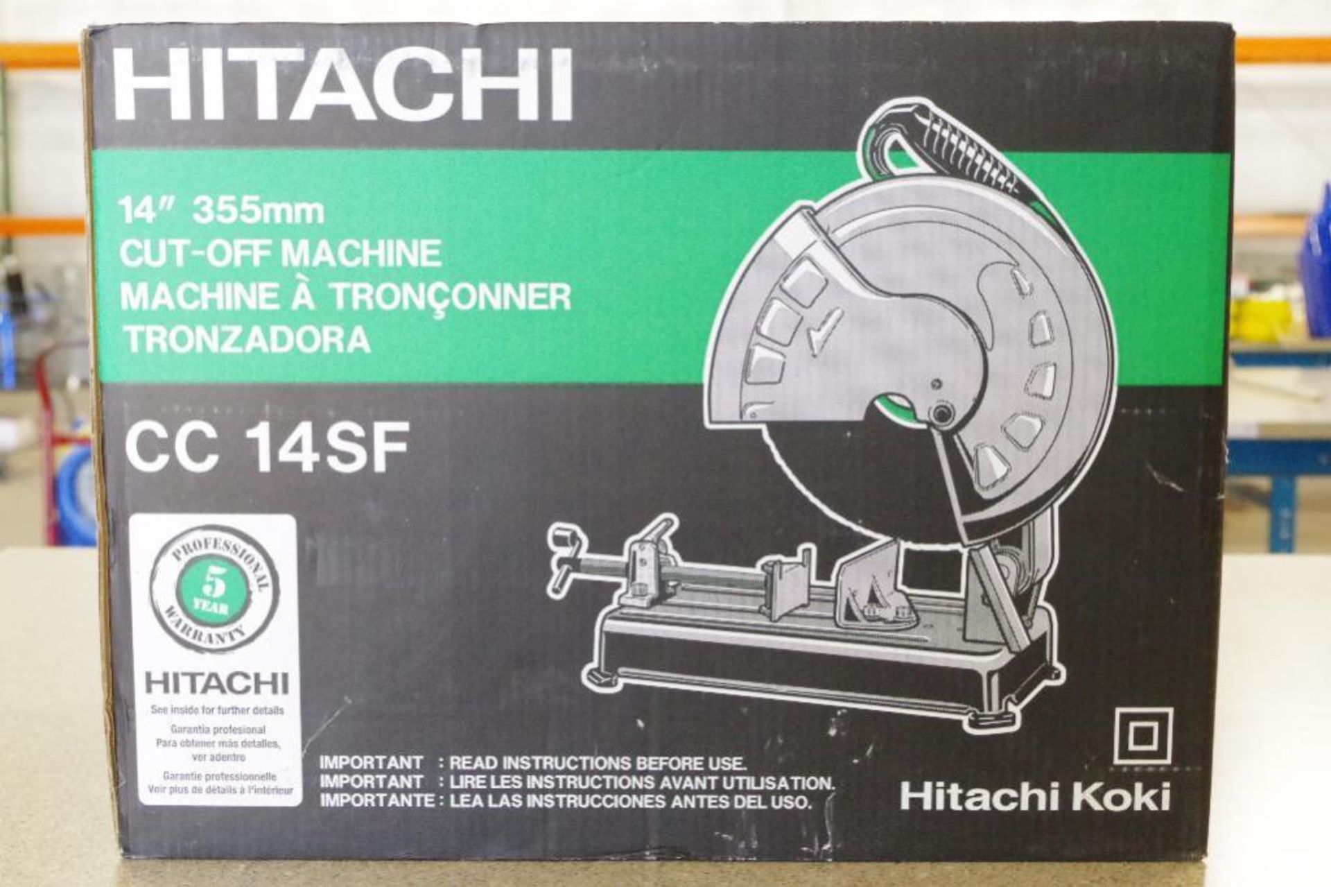 NEW HITACHI 14" Cut Off Machine w/ 1" Arbor in Sealed Box, 15A, M/N CC14SF - Image 2 of 4