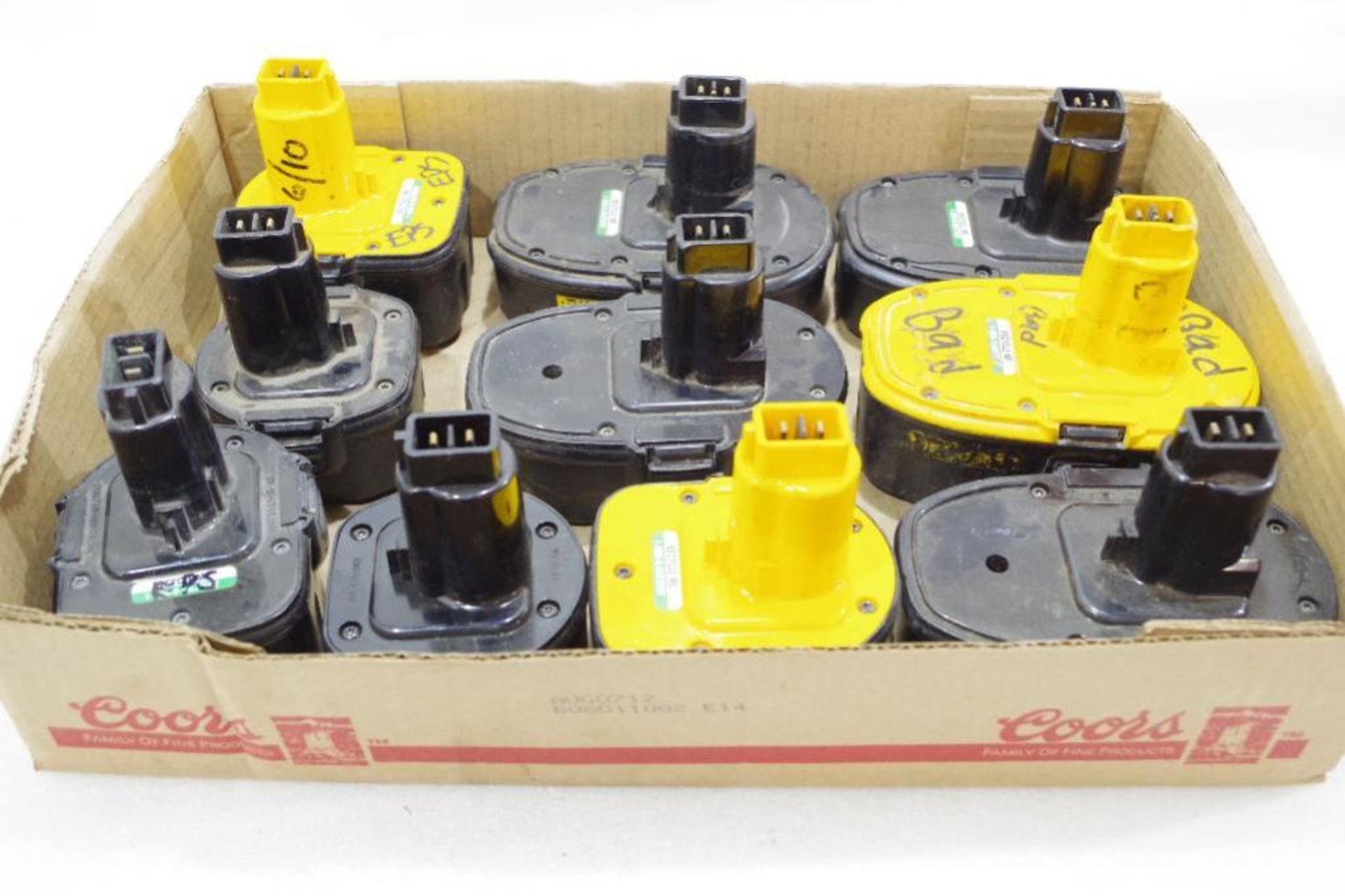 (10) DEWALT Batteries, Various Sizes 9.6V, 12V, 18V (many may be defective, condition unknown) - Image 2 of 7