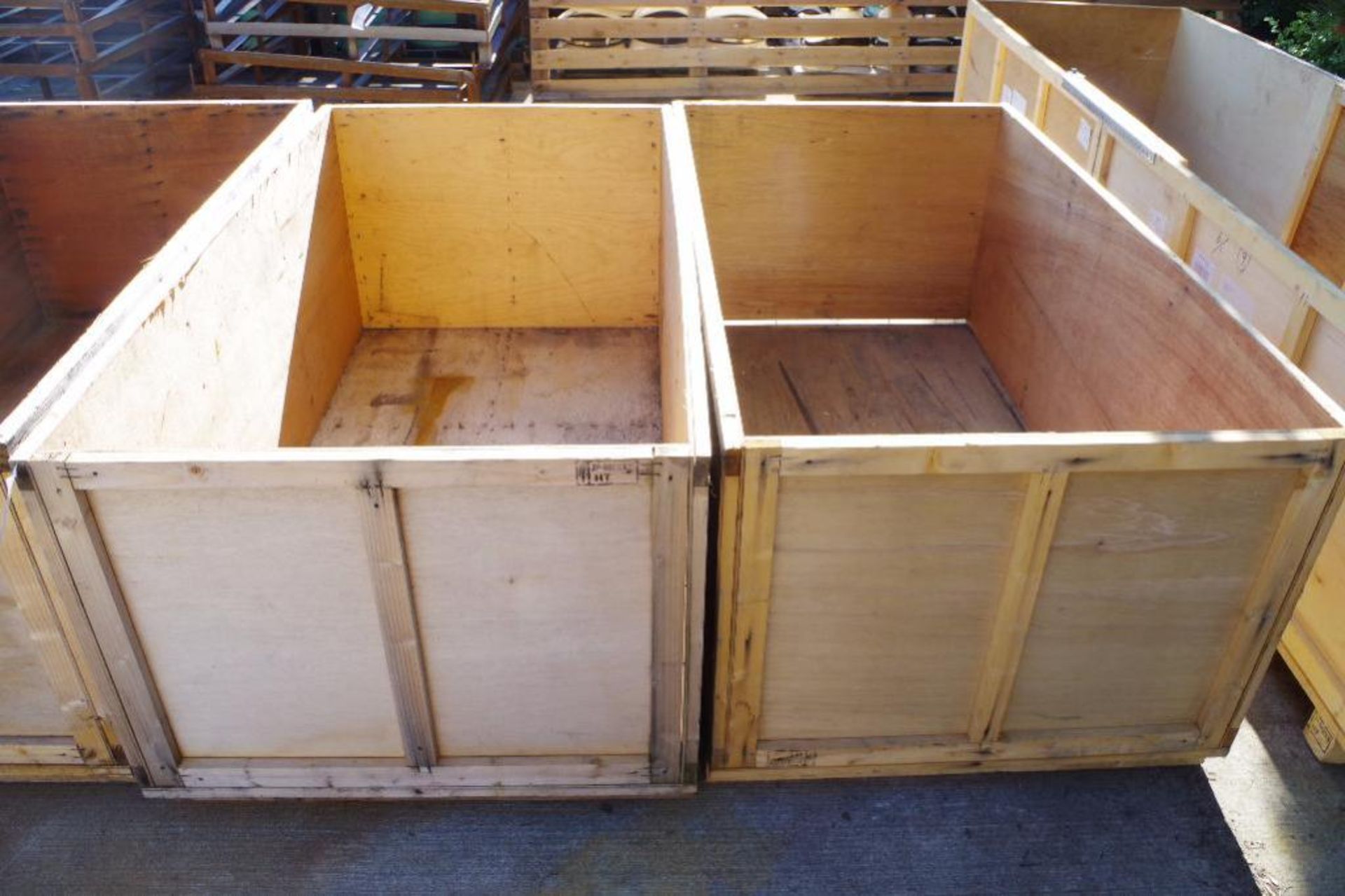 (2) Large Wood Containers, Approx. 61"L x 33.5"W x 27"H