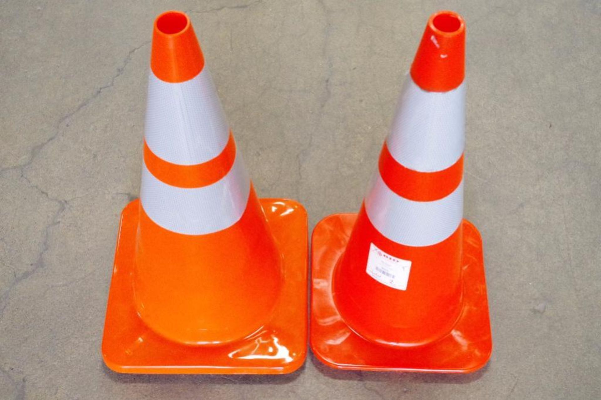 [2] 27"H Traffic Cones: Orange w/ Reflective Tape