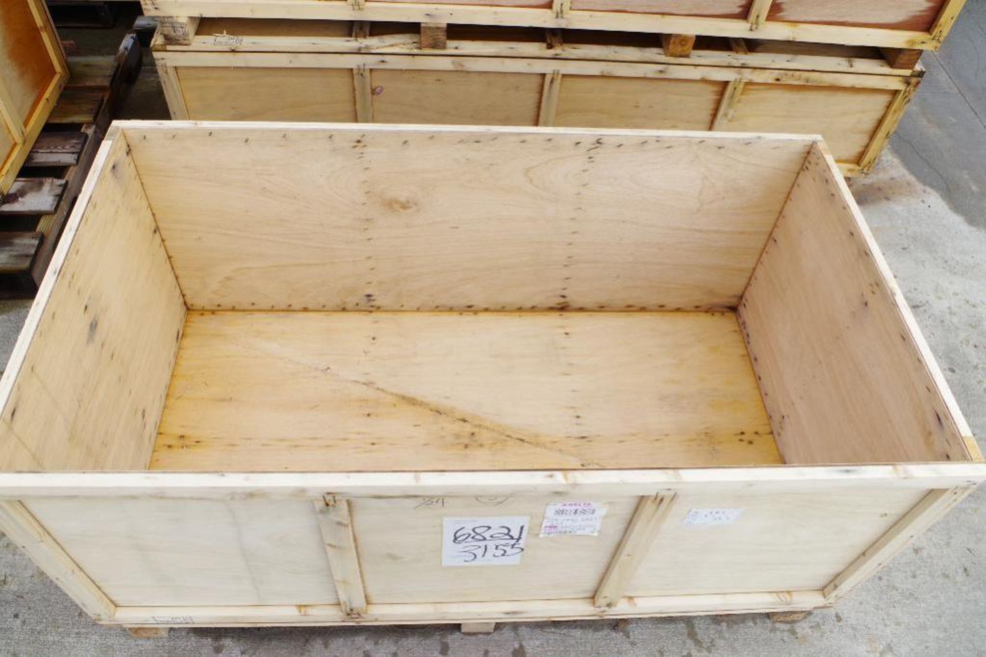 (2) Large Wood Containers, Approx. 61"L x 33.5"W x 27"H w/ (2) Lids - Image 2 of 3