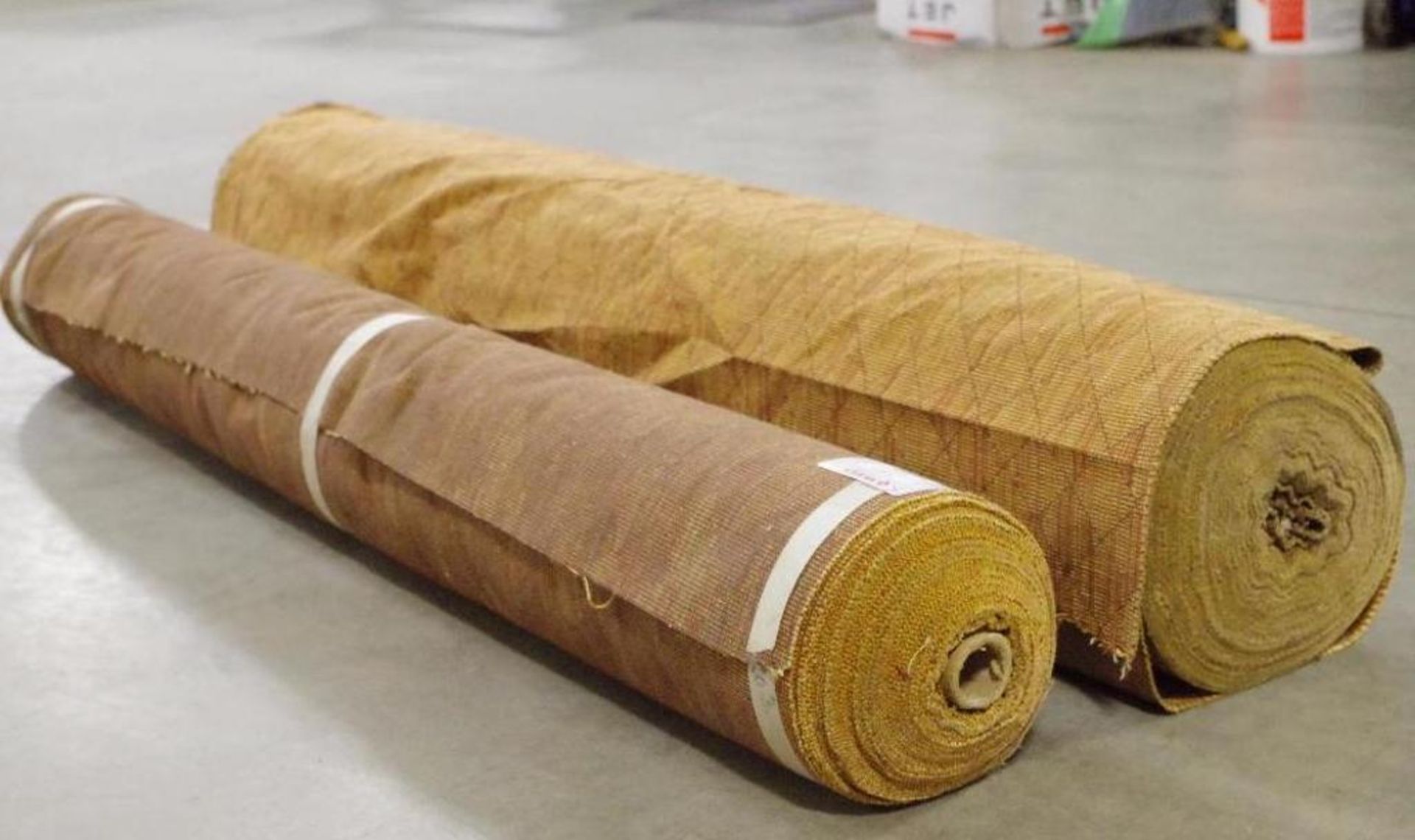 (2) Rolls of Fabric, Both are 57"W, One Roll 10" Diameter & Other 7" Diameter