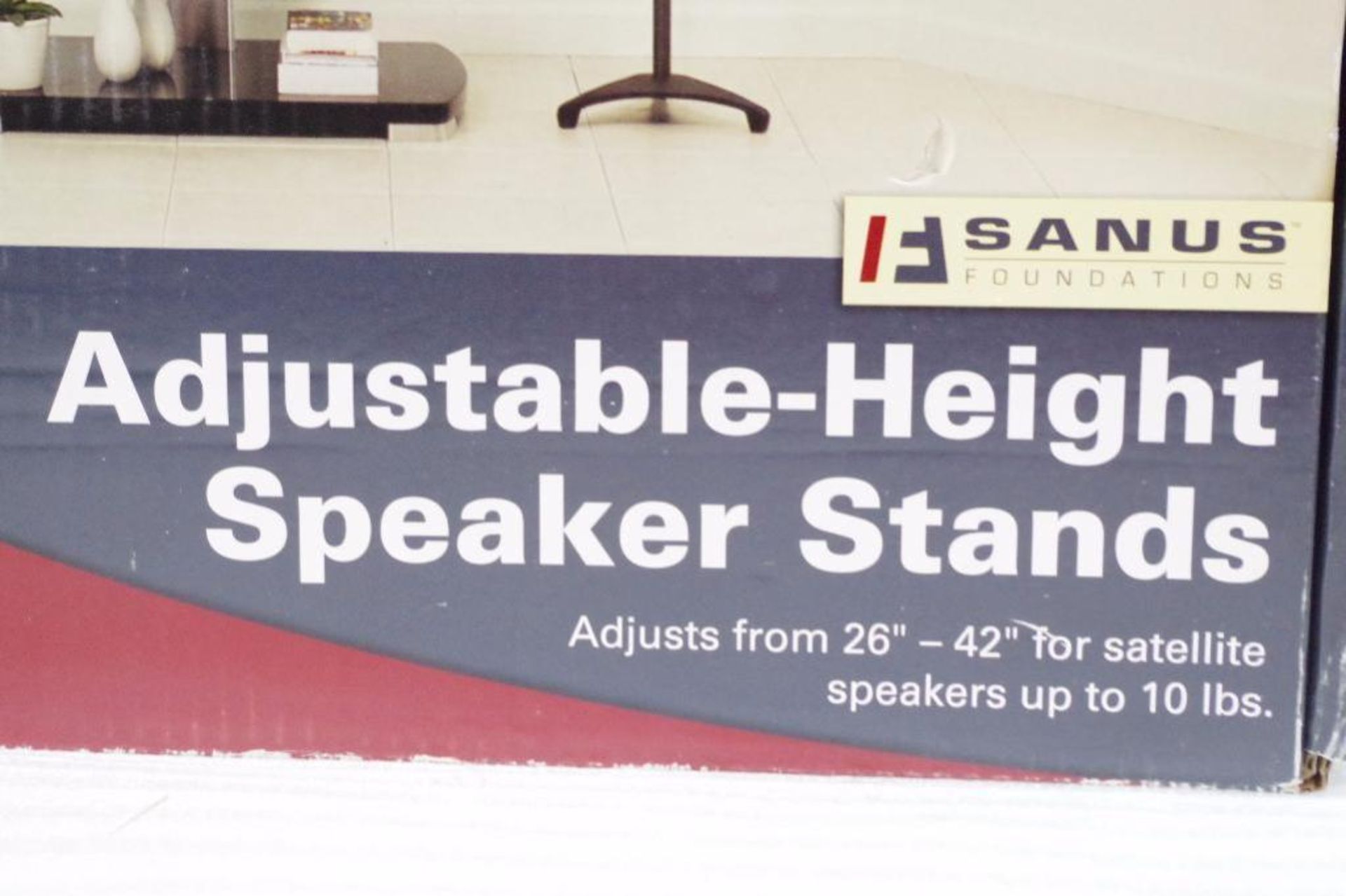 [2] SANUS FOUNDATION Adjustable-Height Speaker Stands M/N EFSAT-B1 (1 Box w/ 2 Stands) - Image 3 of 4