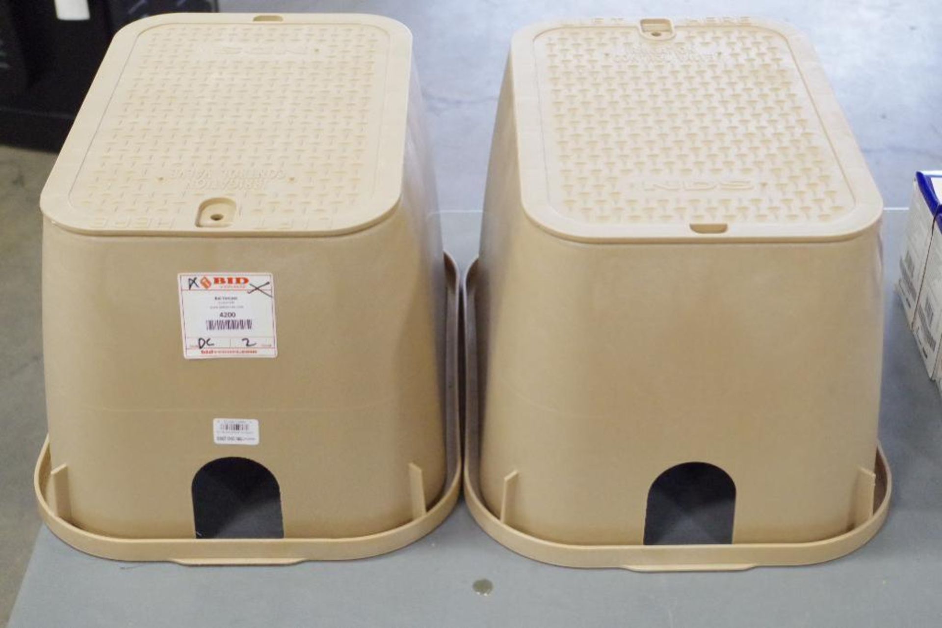 [2] NEW 14"x19" Sand Color Valve Boxes w/ OVP ICV