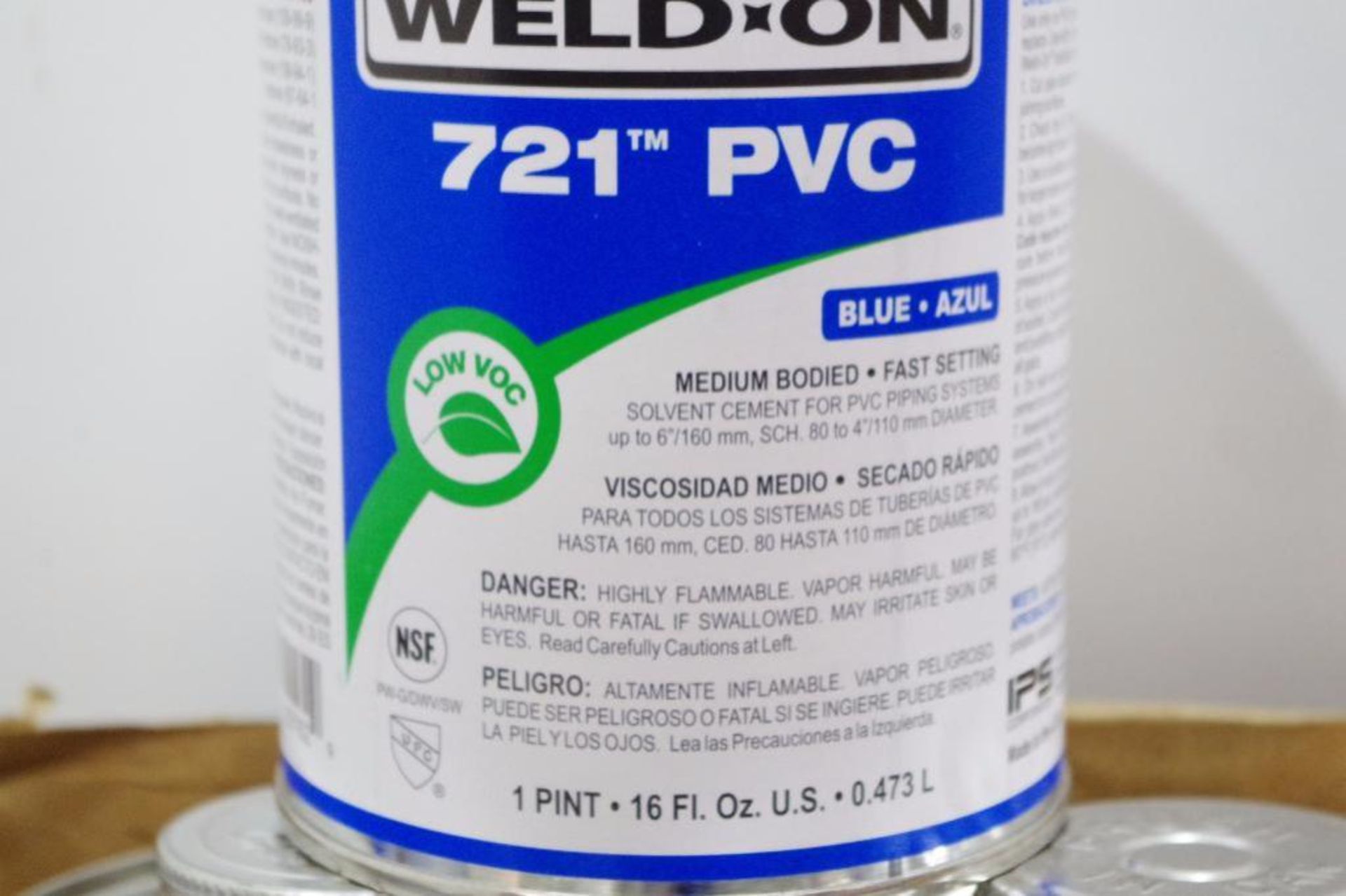 [12] Pints WELD-ON Blue PVC Cement M/N 721 (12 Cans 1 Pint Each) - Image 3 of 3