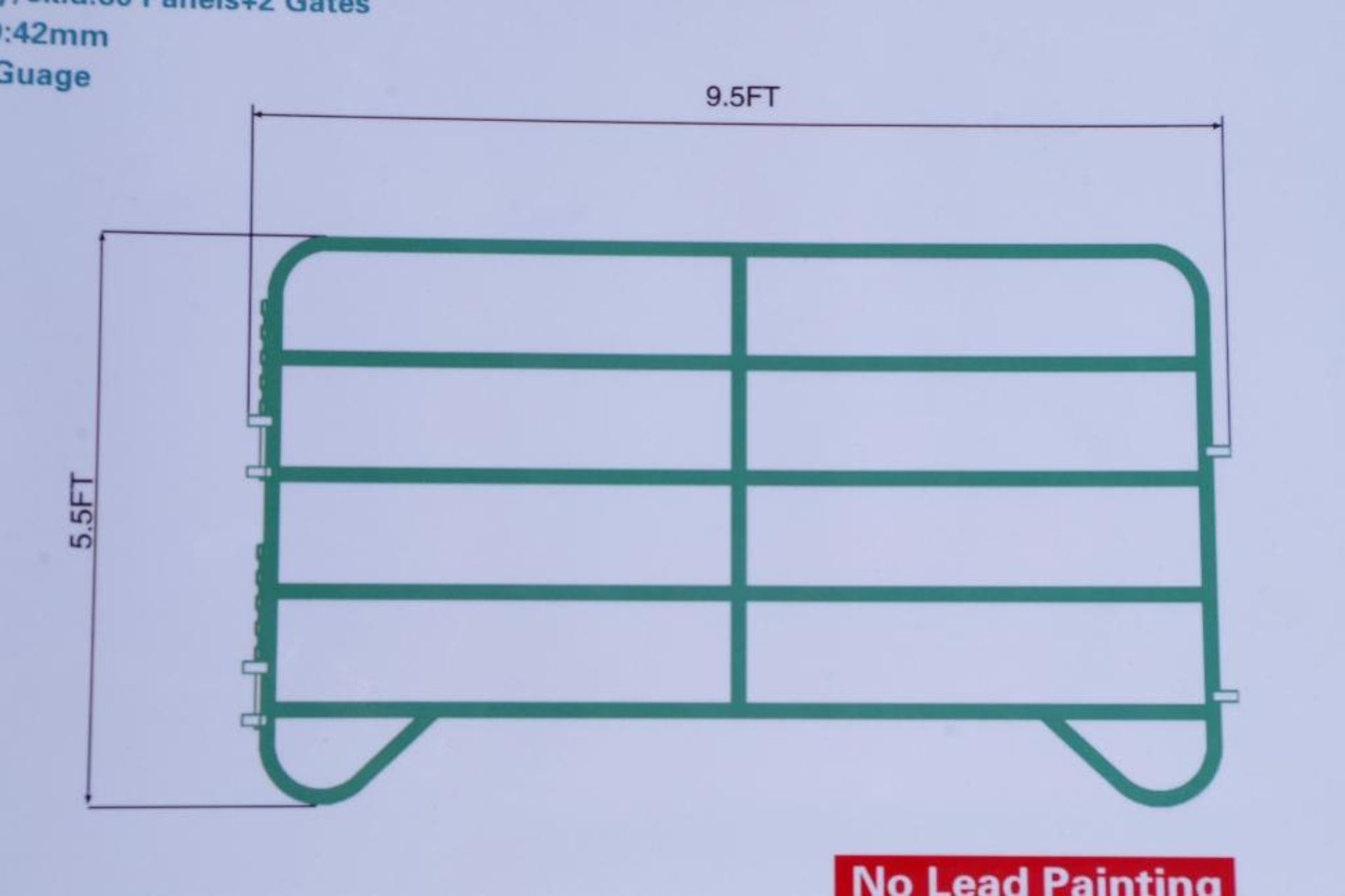 [10] UNUSED Heavy Duty 5.5' x 9.5' Powder Coated Corral Panels - Image 3 of 3