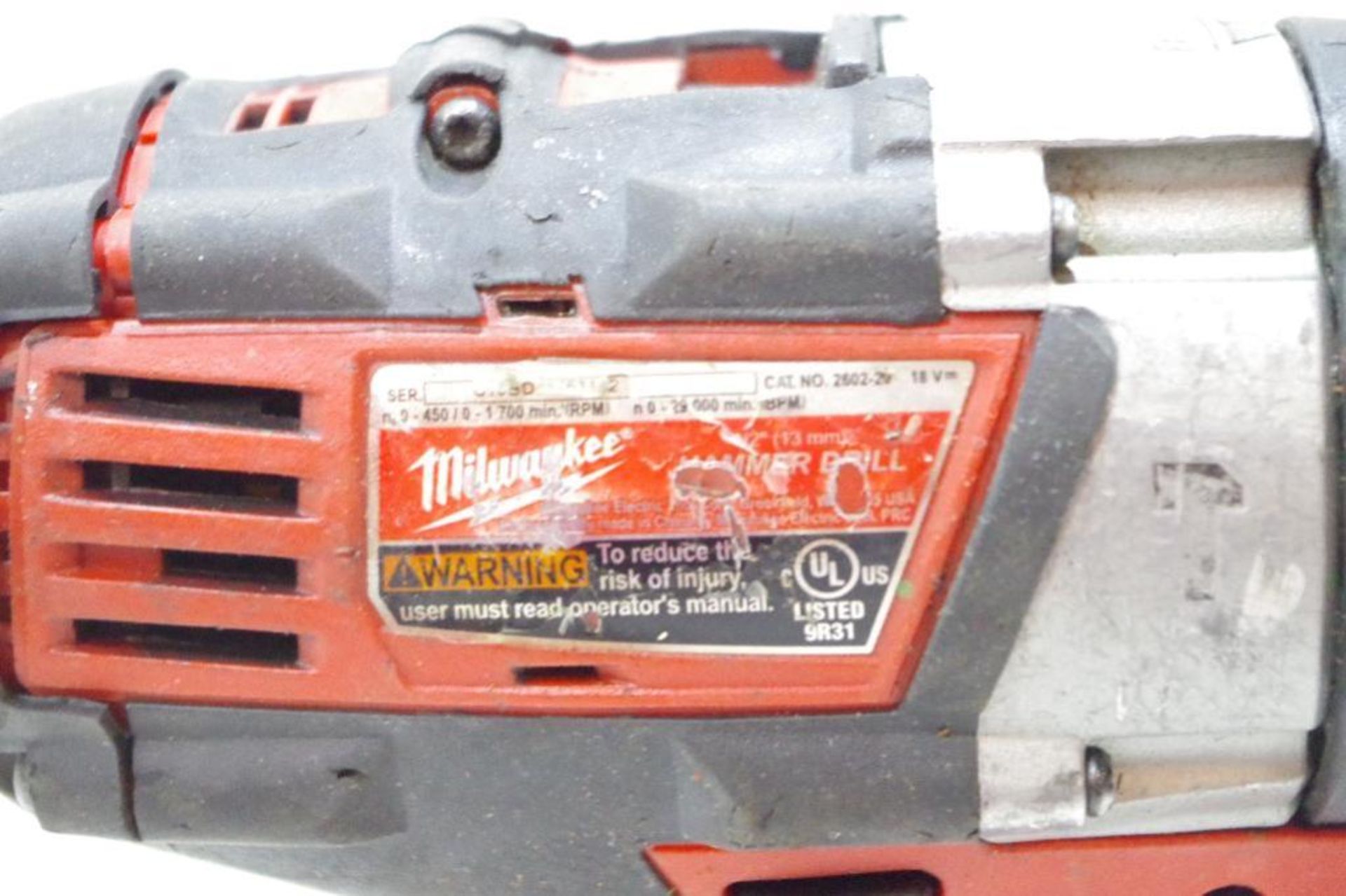 MILWAUKEE 18V 1/2" Hammer Drill, (1) Battery, NO Charger - Image 2 of 4