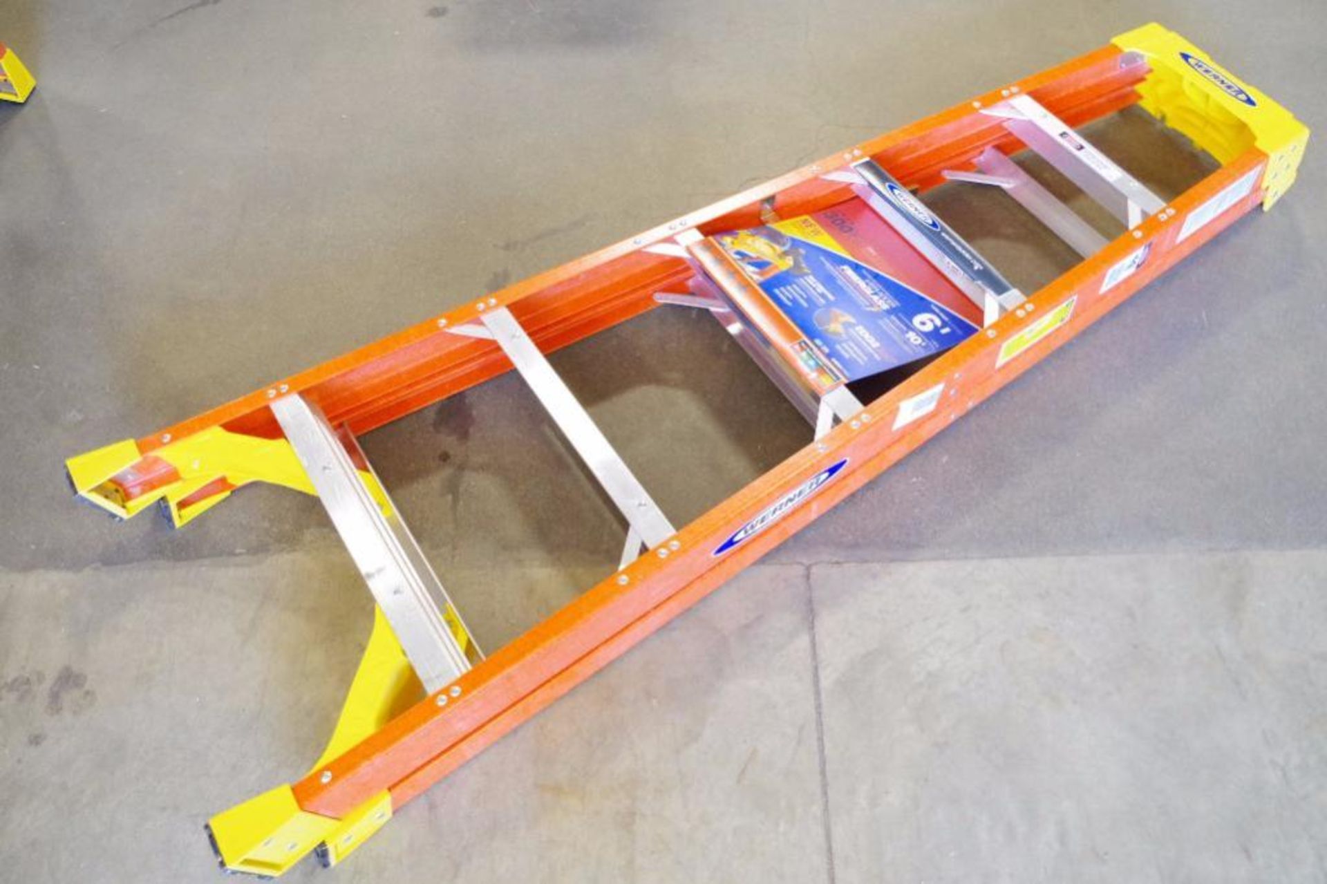 ?WERNER 6' Orange Fiberglass Ladder, 300 lb. Capacity, M/N 6200 - Image 2 of 5