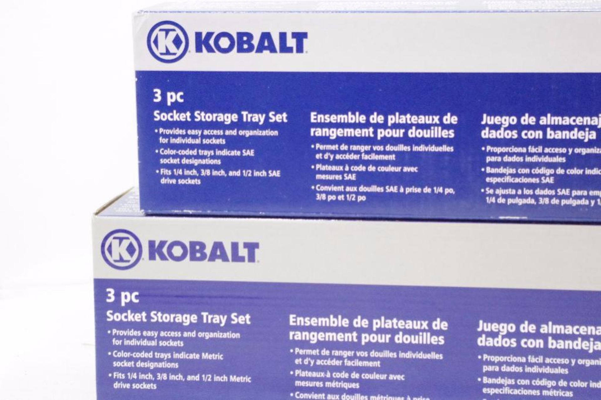 [2] UNUSED KOBALT 3-Piece Socket Storage Tray Sets:(1) SAE & (1) Metric - Image 3 of 3