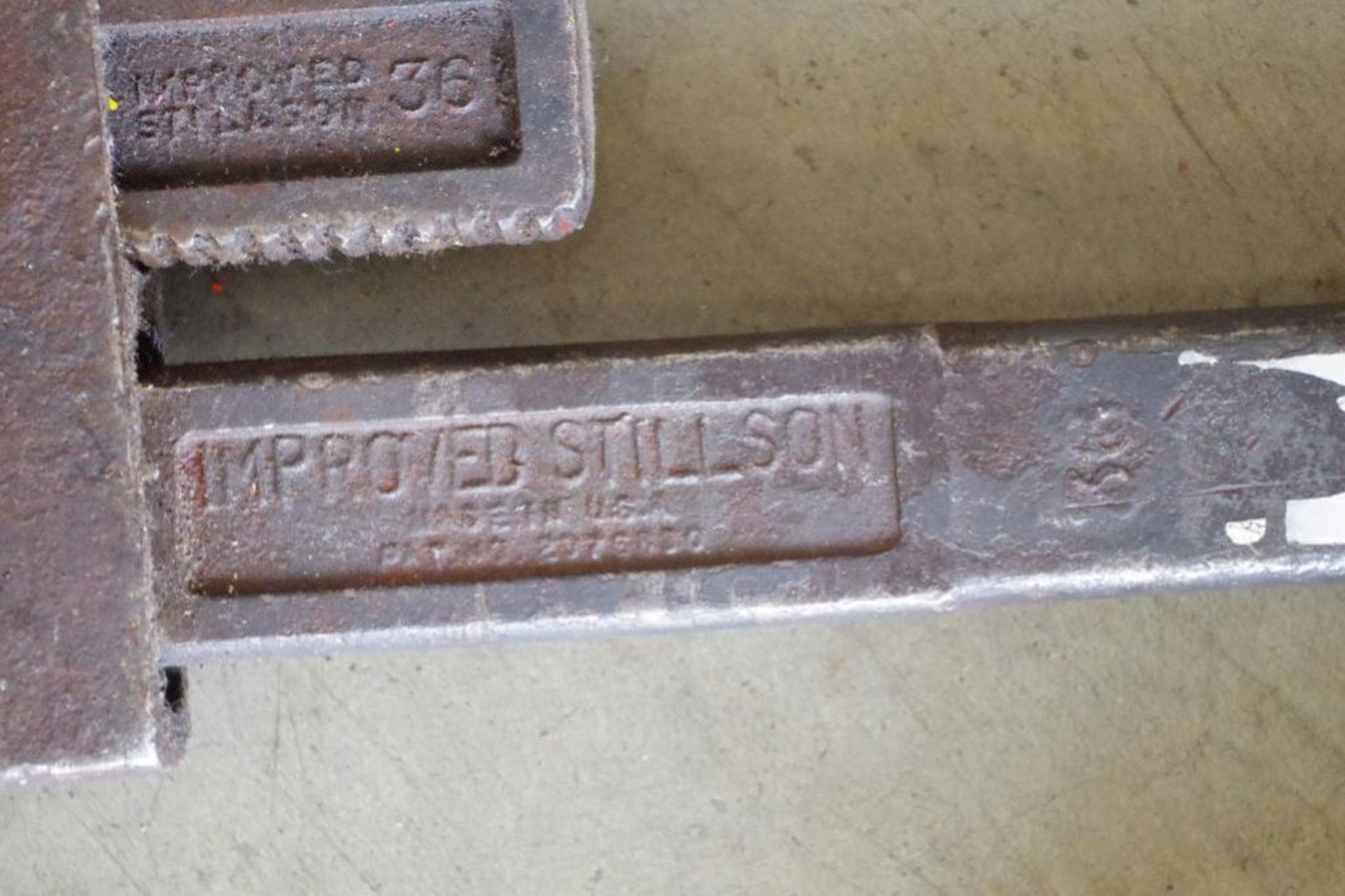 Double Bit Axe & IMPROVED STILLSON 36" Pipe Wrench - Image 2 of 3