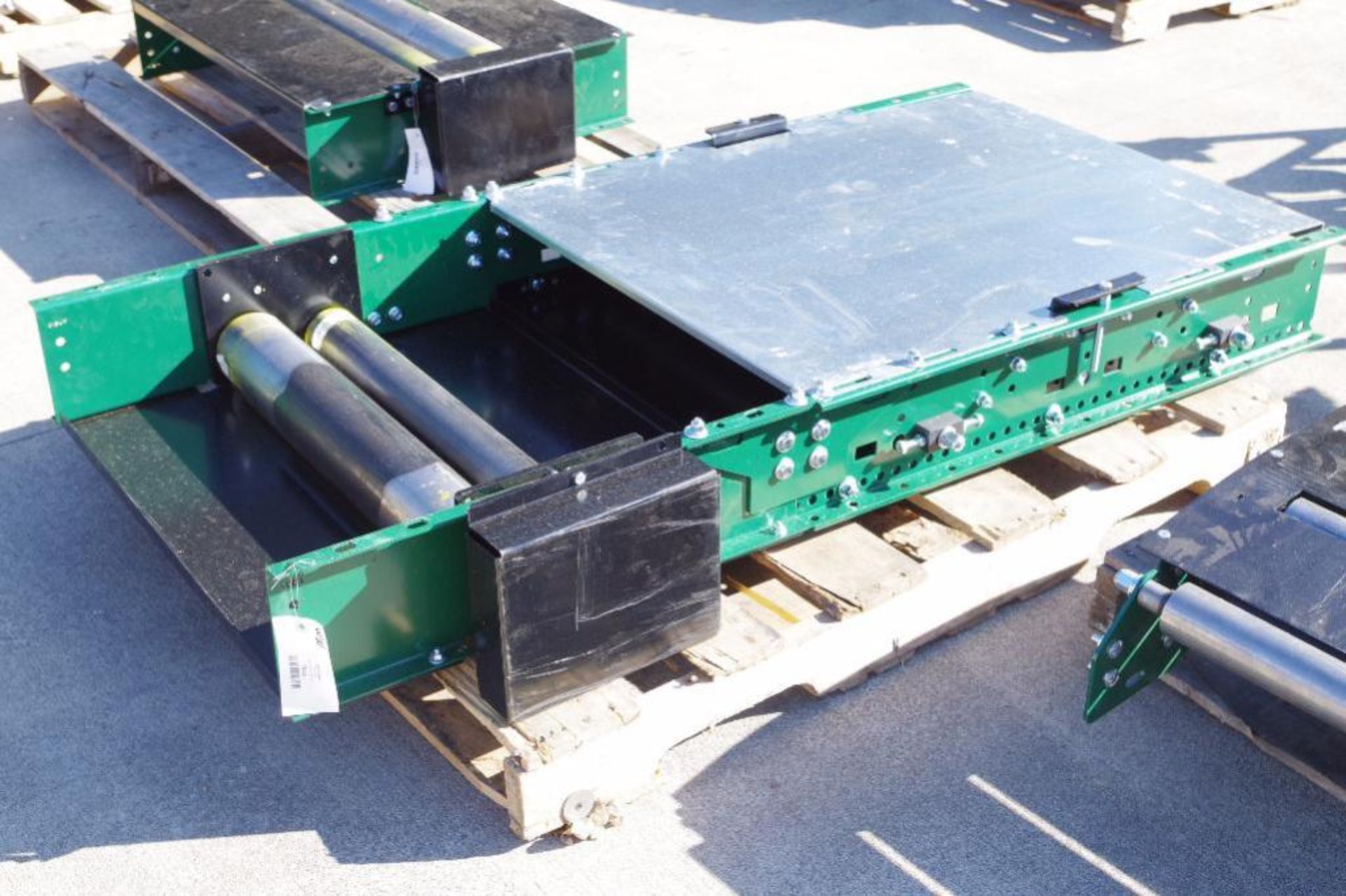 [1] UNUSED Green Flat Conveyor w/ 4 Rollers, 30-1/2"W x 61"L 6-1/2"H - Image 4 of 5