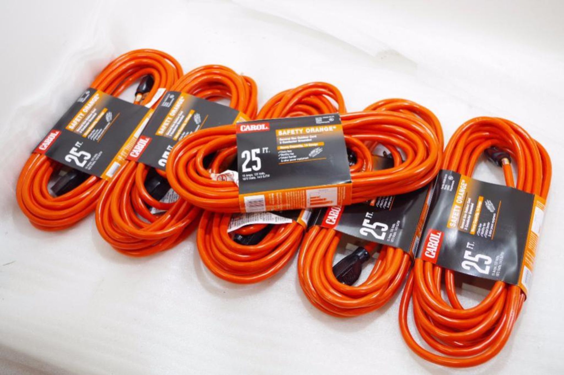 [6] UNUSED CAROL 25' Safety Orange 15A, 125V, 14 Gauge, 3-Conductor Extension Cords - Image 2 of 3