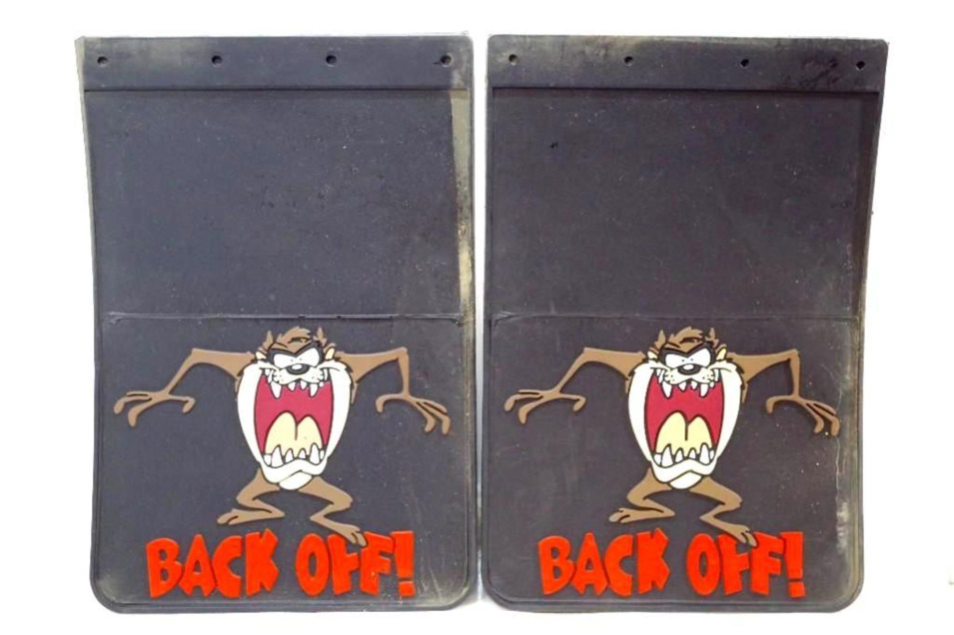 [2] NOS Vintage Warner Bros TAZ Mud Flaps, 18" x 12"