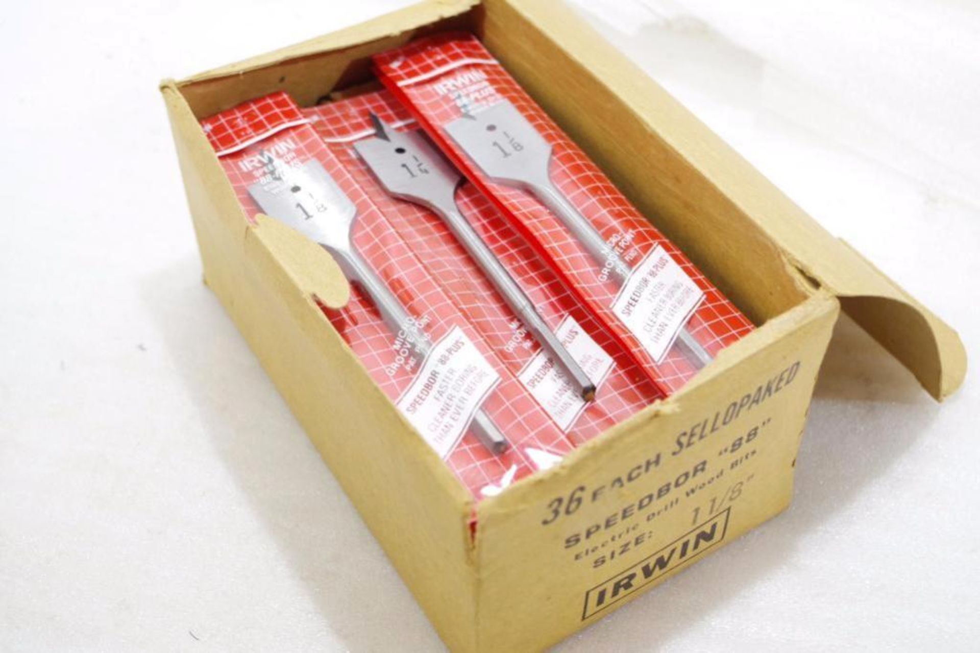 [30] UNUSED IRWIN Speedbor Electric Drill Wood Bits: (29) 1-1/8" & (1) 1-1/4"