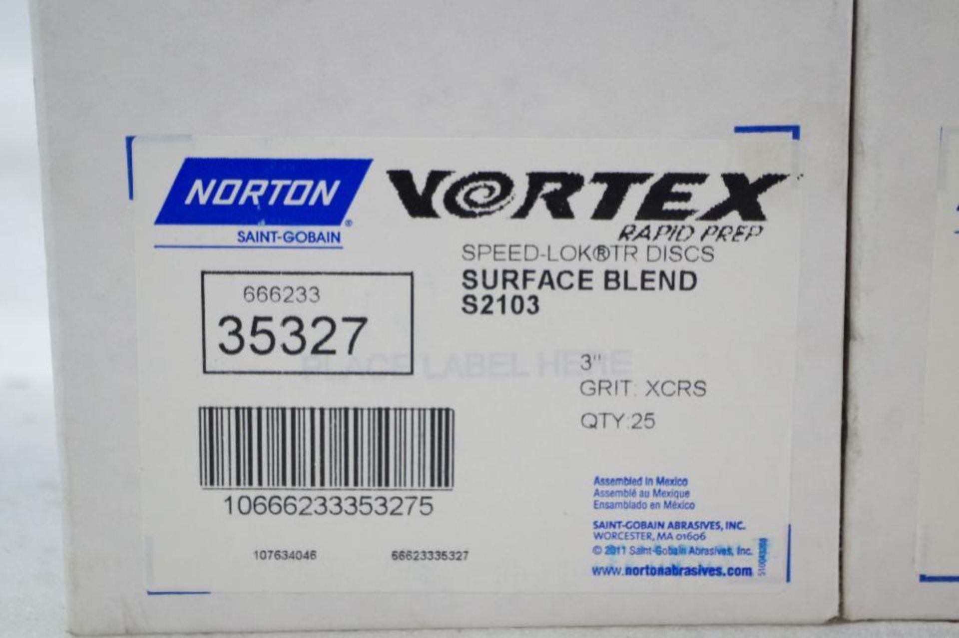 [75] UNUSED NORTON 3" Vortex Rapid Prep Speed-Lok TR Discs (3 Boxes of 25) - Image 2 of 6