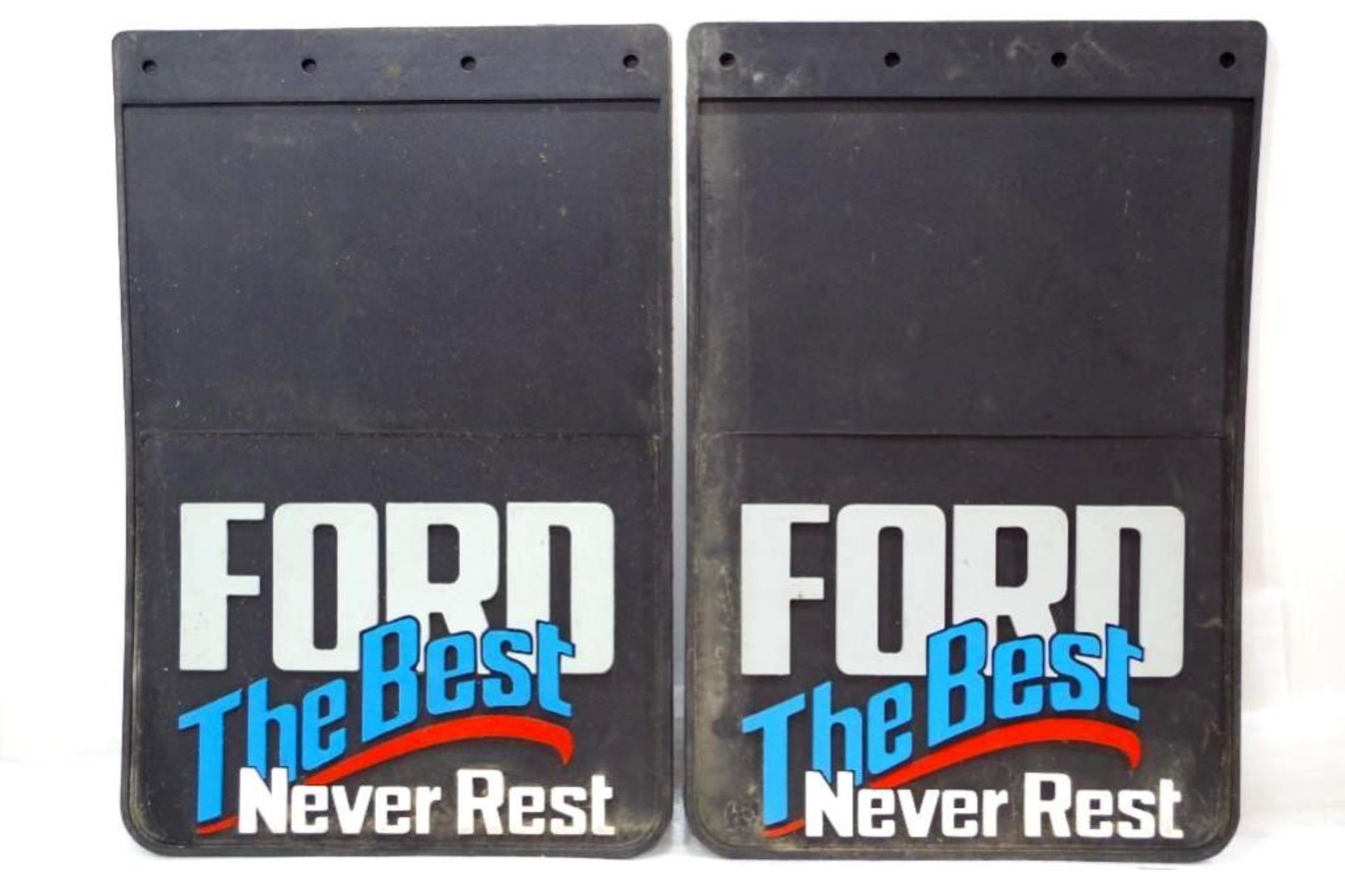 [2] NOS "FORD The Best Never Rest" Mud Flaps, 18" x 12"