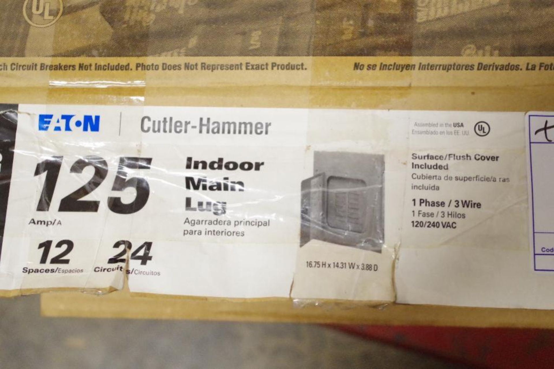 UNUSED EATON Cutler-Hammer Series 125A, 12-Space, Type BR, Indoor Main Lug - Image 2 of 4