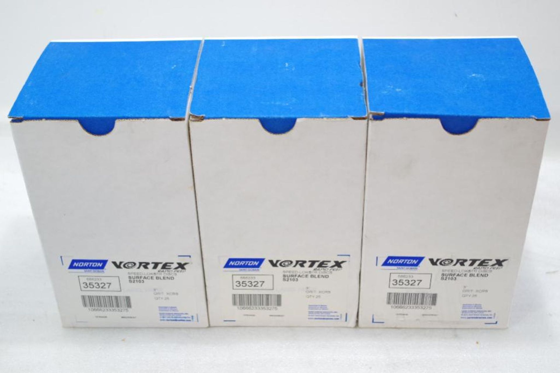 [75] UNUSED NORTON 3" Vortex Rapid Prep Speed-Lok TR Discs (3 Boxes of 25) - Image 4 of 6