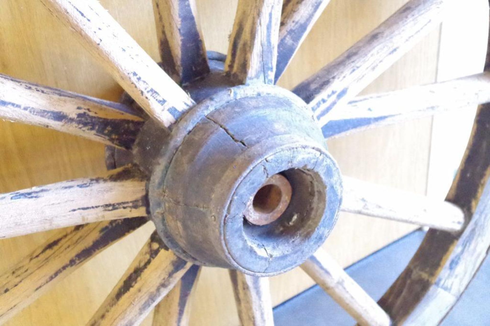 14-Spoke Large Wagon Wheel: 38" Diameter - Image 2 of 3
