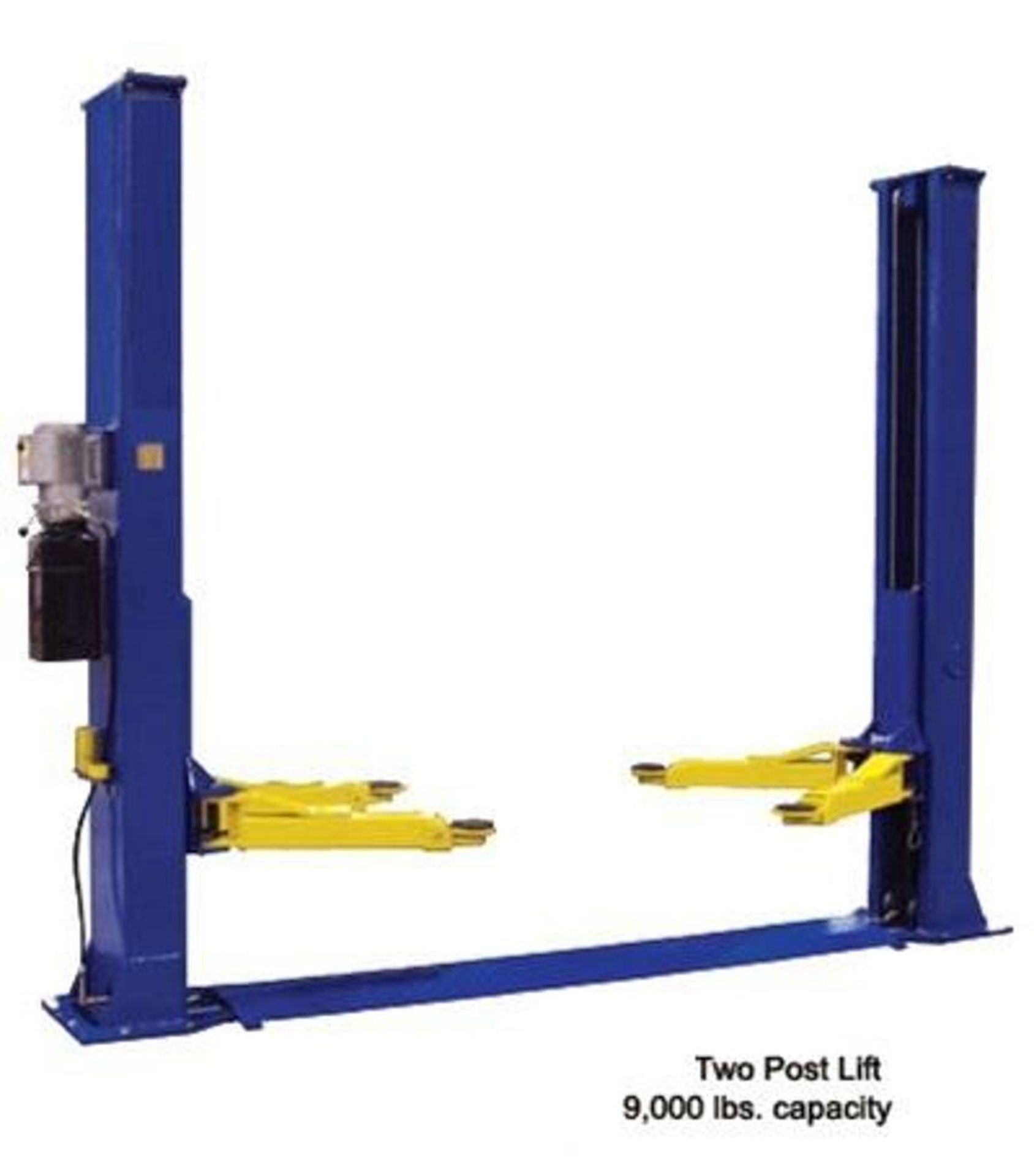 UNUSED Heavy Duty 8,800 lb. Two Post Bottom Plate Car Lift w/ Hydraulic Power Unit