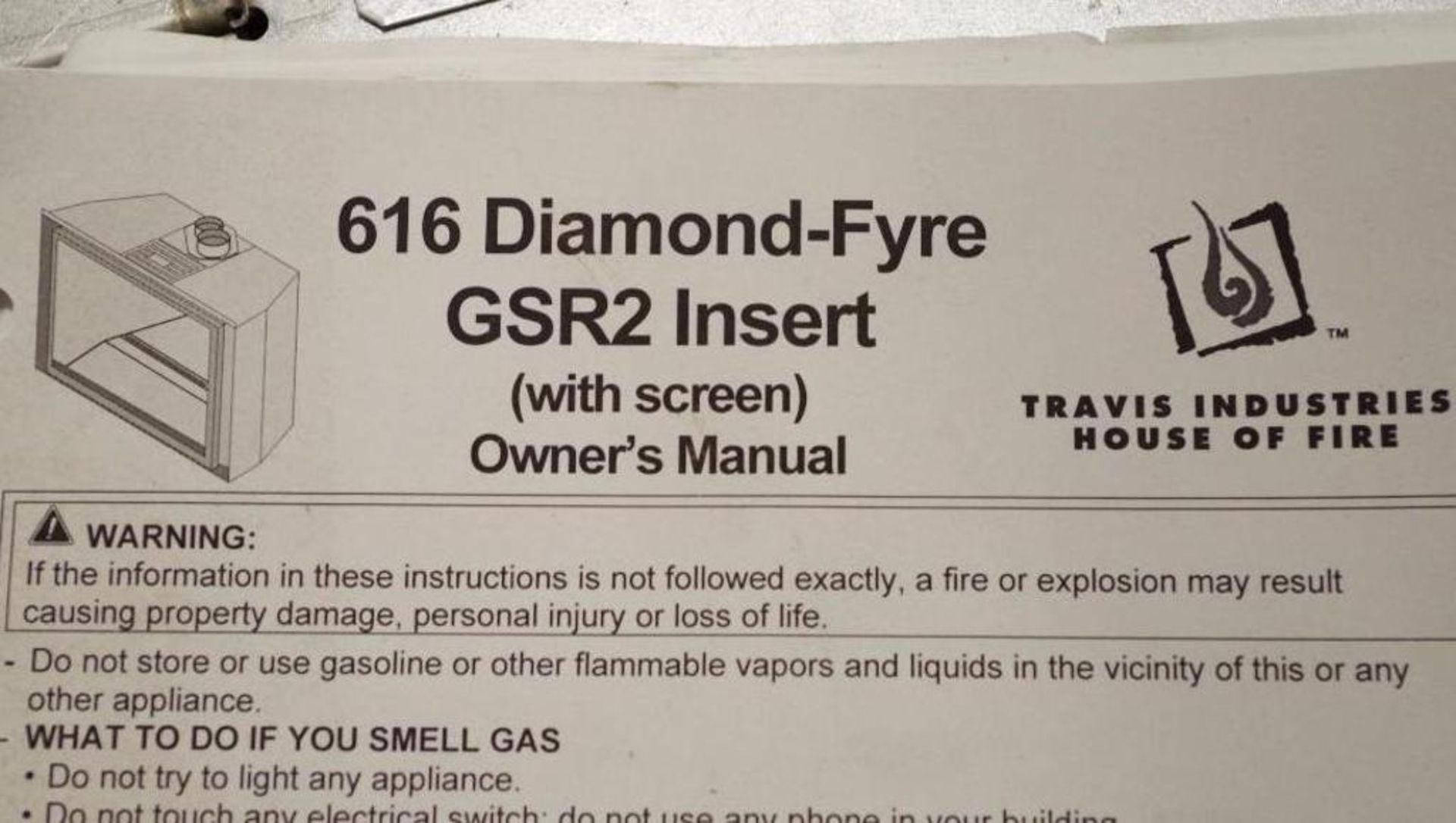 Gas Fireplace, Approx. 34"W x 16"D x 24"H M/N INS, 616 Diamond Fyre GSR* - Image 6 of 7