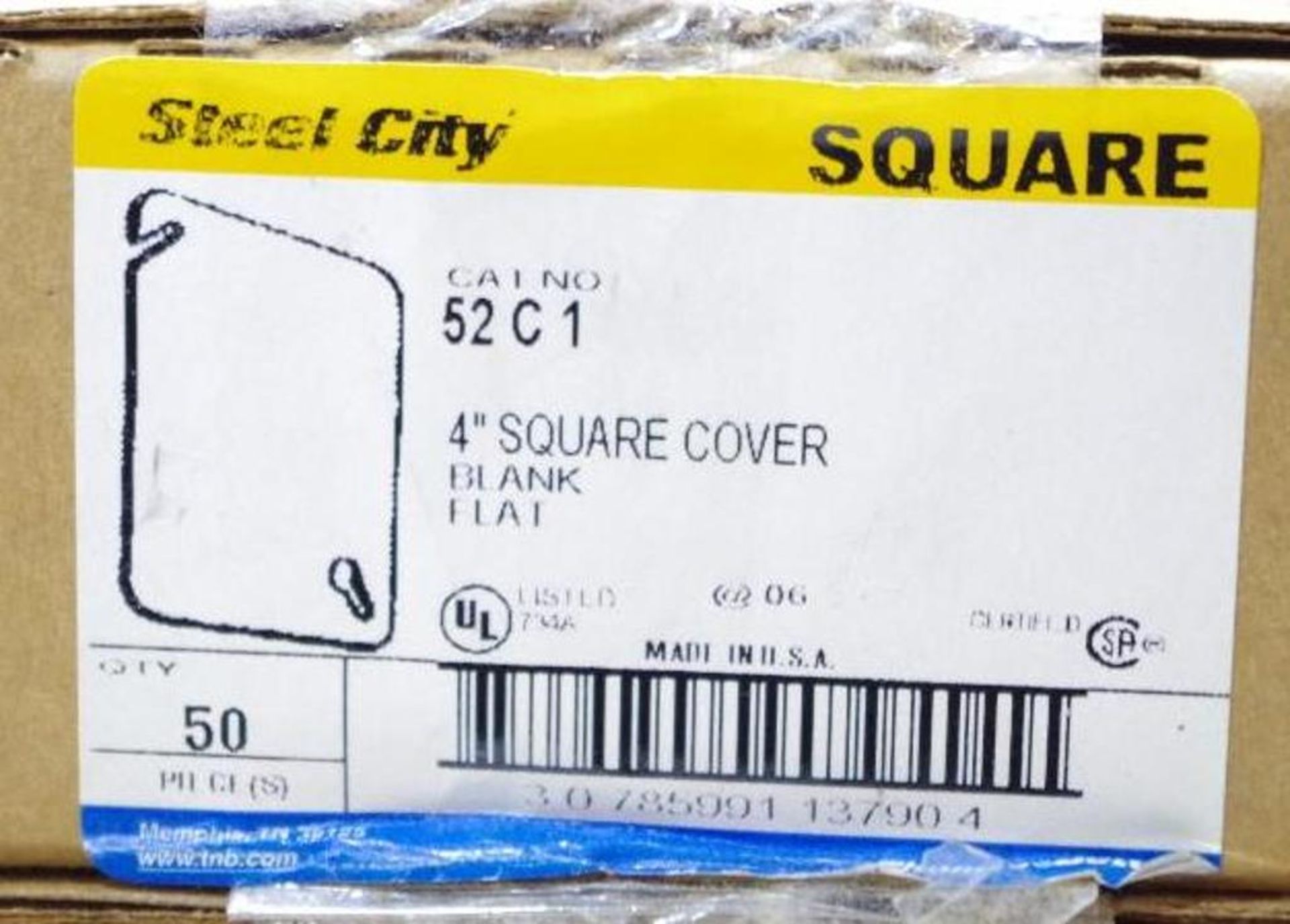 [1000] STEEL CITY 4" Flat Blank Square Covers M/N 52C1, (20 Boxes of 50) - Image 3 of 4