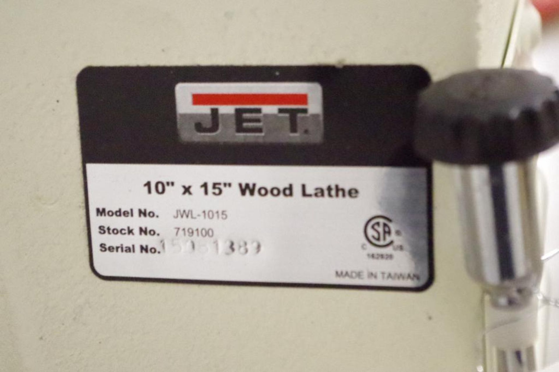 JET 10" x 15" Wood Lathe, M/N JWL-1015 - Image 5 of 5