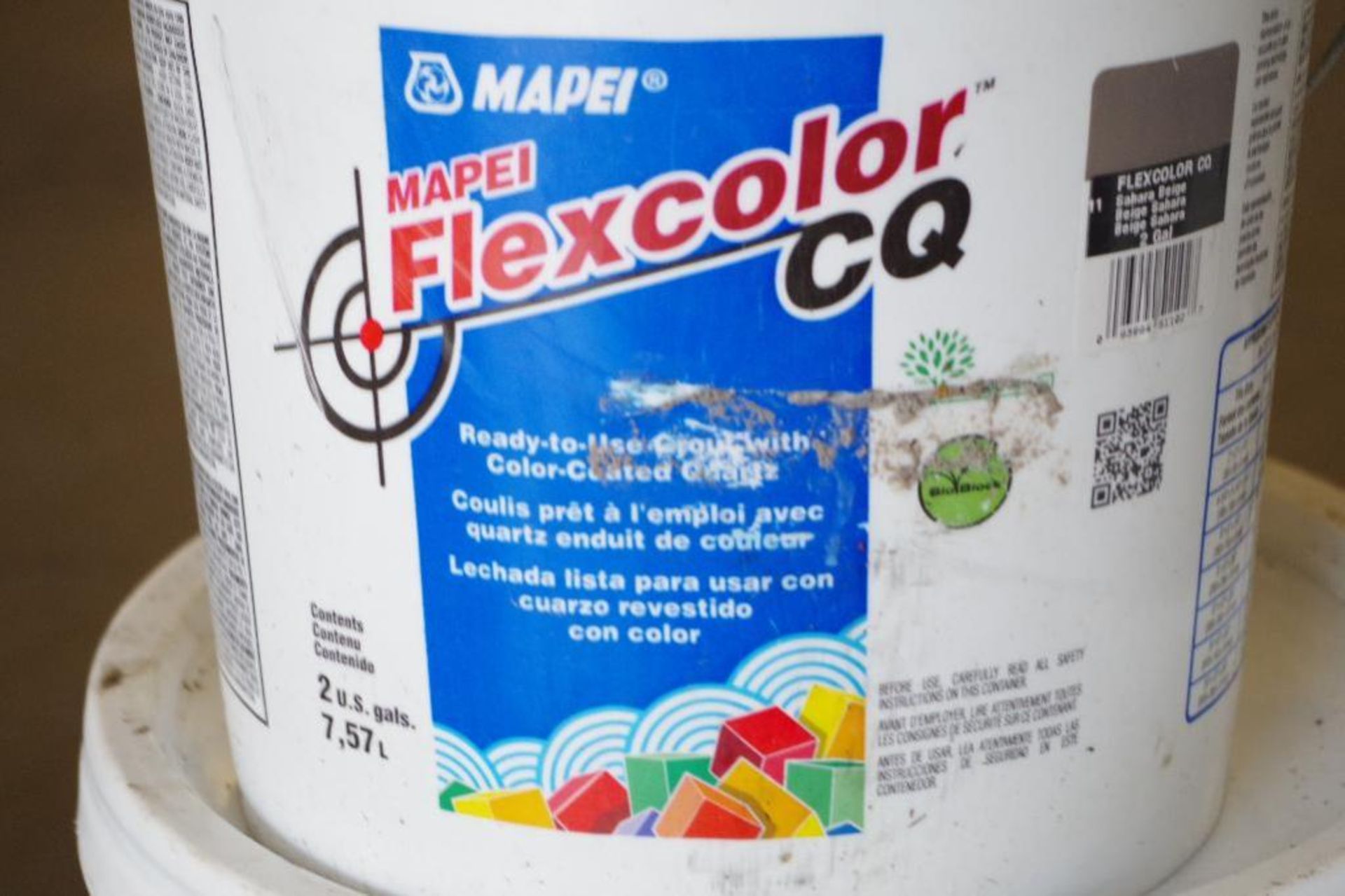 [4] MAPEI Containers: (2) Aquadefense 5-Gal. Buckets & (2) Beige Flexcolor 2-Gal. Buckets - Image 2 of 4