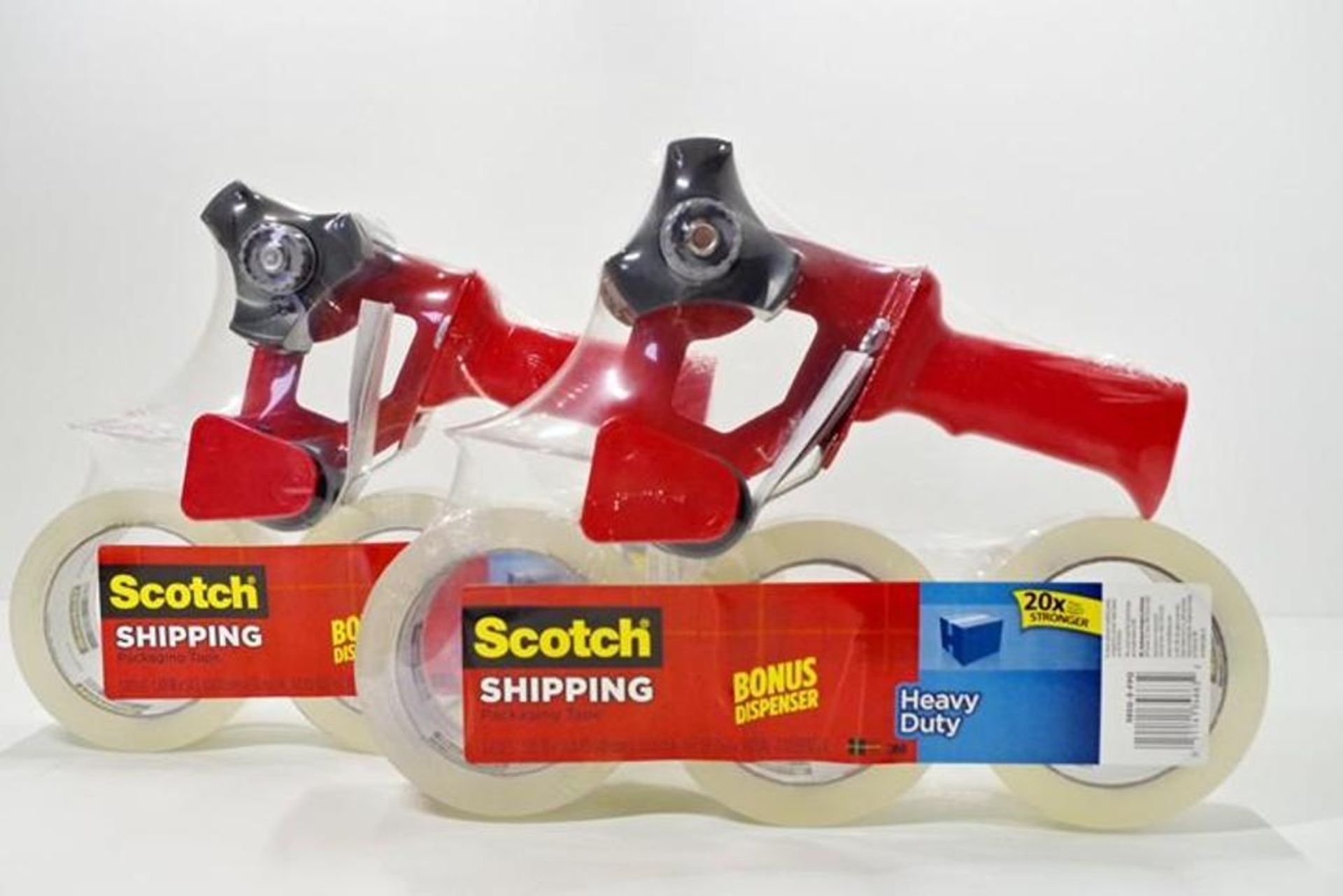 [2] NEW 3M SCOTCH Heavy Duty Shipping Packing Tape (2 Dispensers & 6 Tap Rolls)