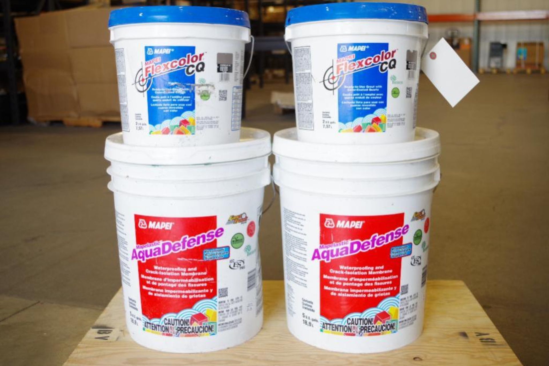 [4] MAPEI Containers: (2) Aquadefense 5-Gal. Buckets & (2) Beige Flexcolor 2-Gal. Buckets - Image 4 of 4