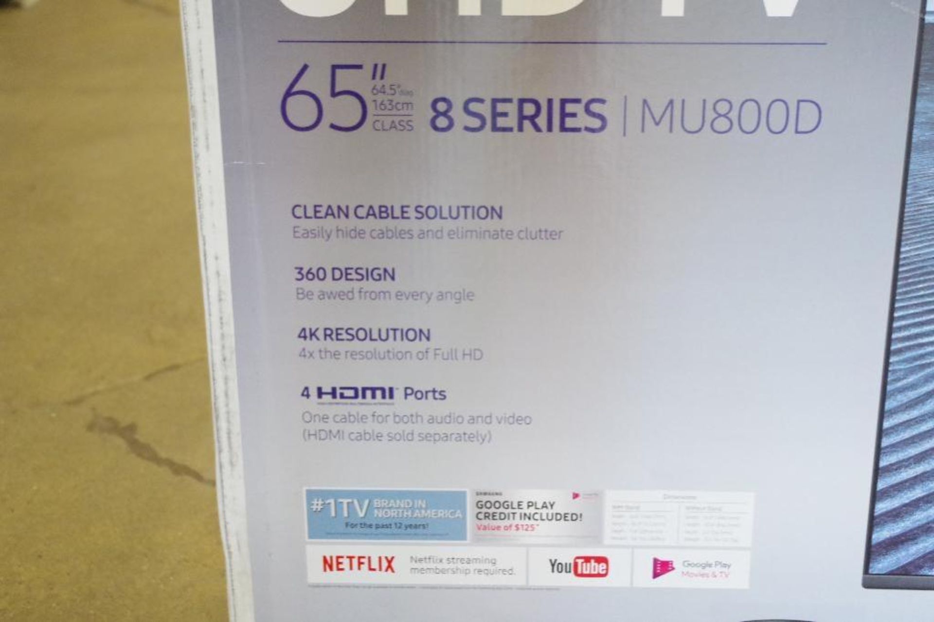 NEW 65" SAMSUNG LED 4K UHD SMART TV 8 Series M/N UN65MU800D ( NEW in sealed box) - Image 4 of 6