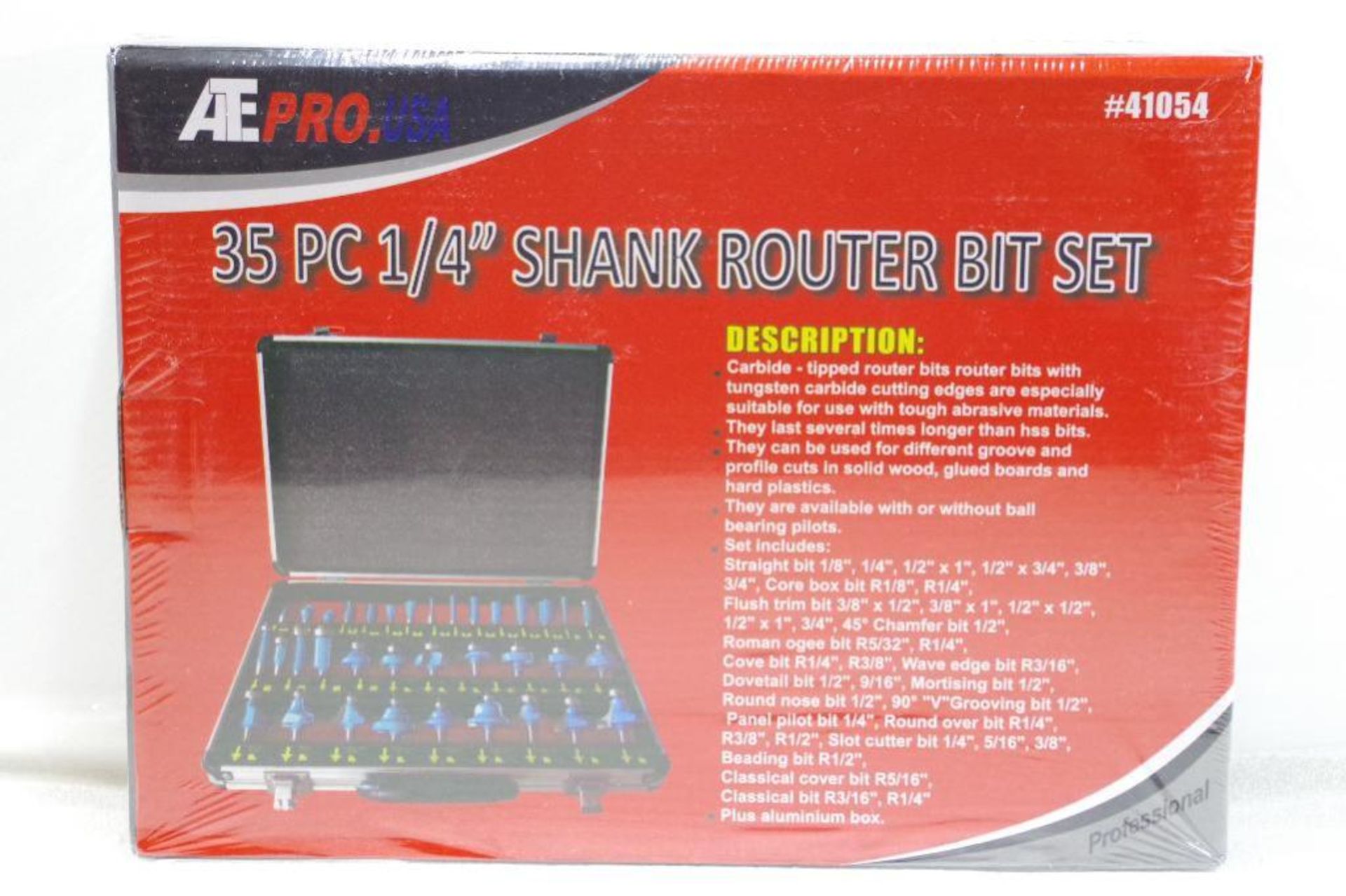 NEW 35-Piece Carbide Tip Ball Bearing 1/4" Shank Router Bit Set - Image 4 of 4