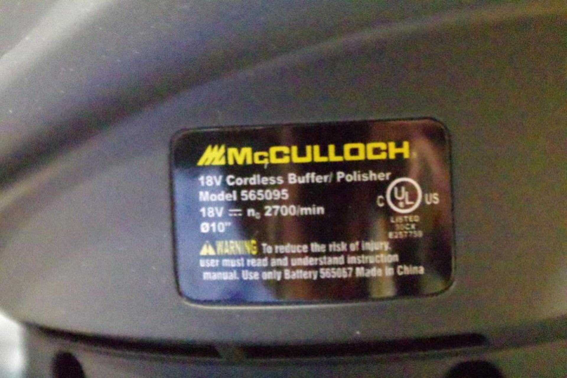 [4] NEW McCULLOCH 18V Cordless Buffer/Polisher (NO Batteries, NO Chargers) - Image 3 of 3