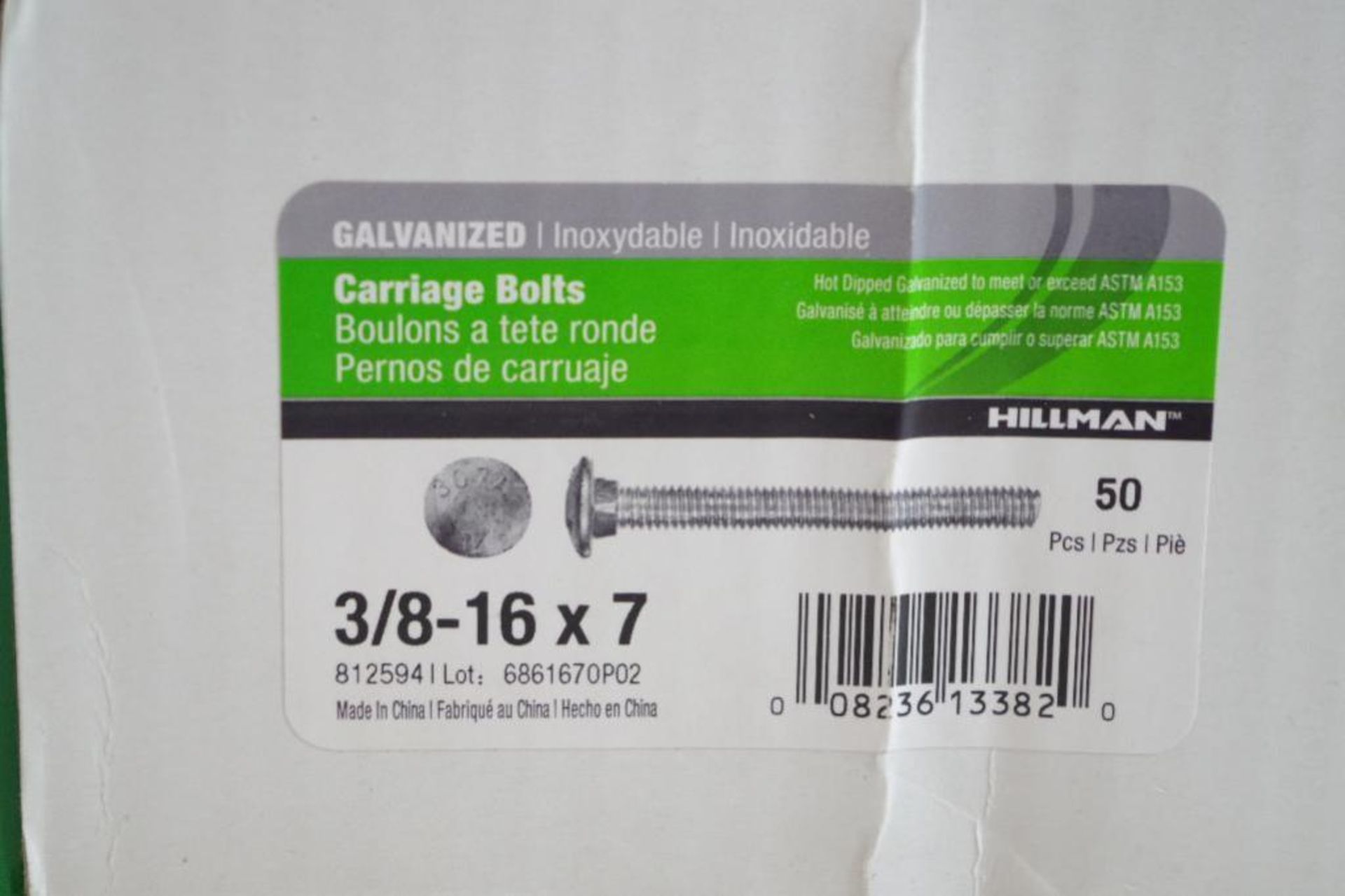 [QTY] Misc. Galvanized Carriage Bolts - Image 7 of 7