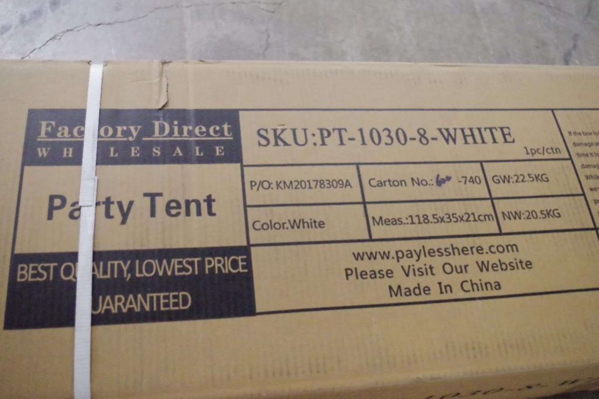 NEW 10' X 30' White Party Tent w/ Removable Walls - Image 3 of 4