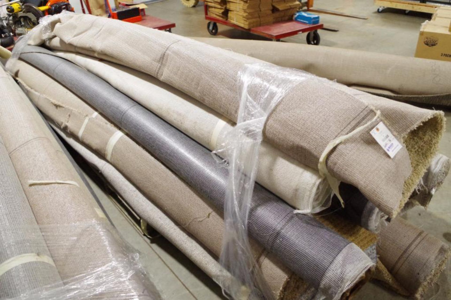 ​[16] UNUSED 12'W Rolls of Carpet, Length, Color & Type Vary