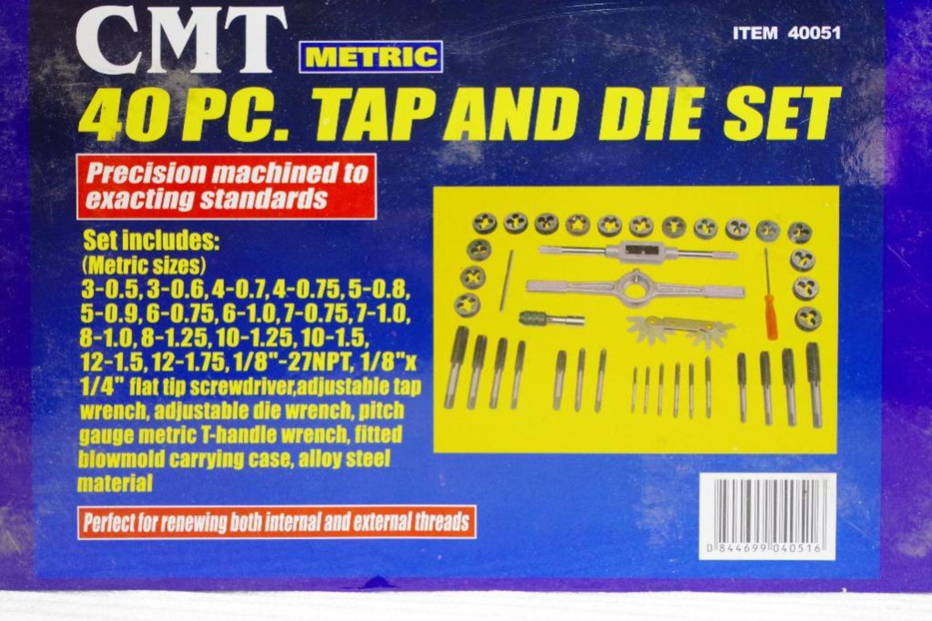 NEW 80-Piece SAE & Metric Tap & Die Set w/ Cases - Image 3 of 4