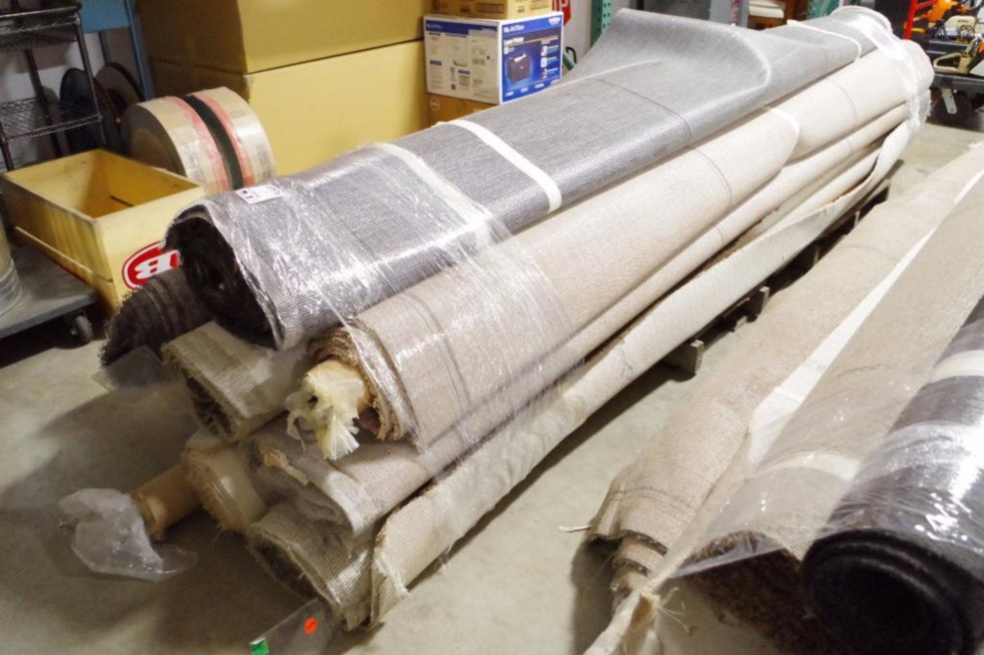 [11] UNUSED 12'W Rolls of Carpet, Length, Color & Type Vary