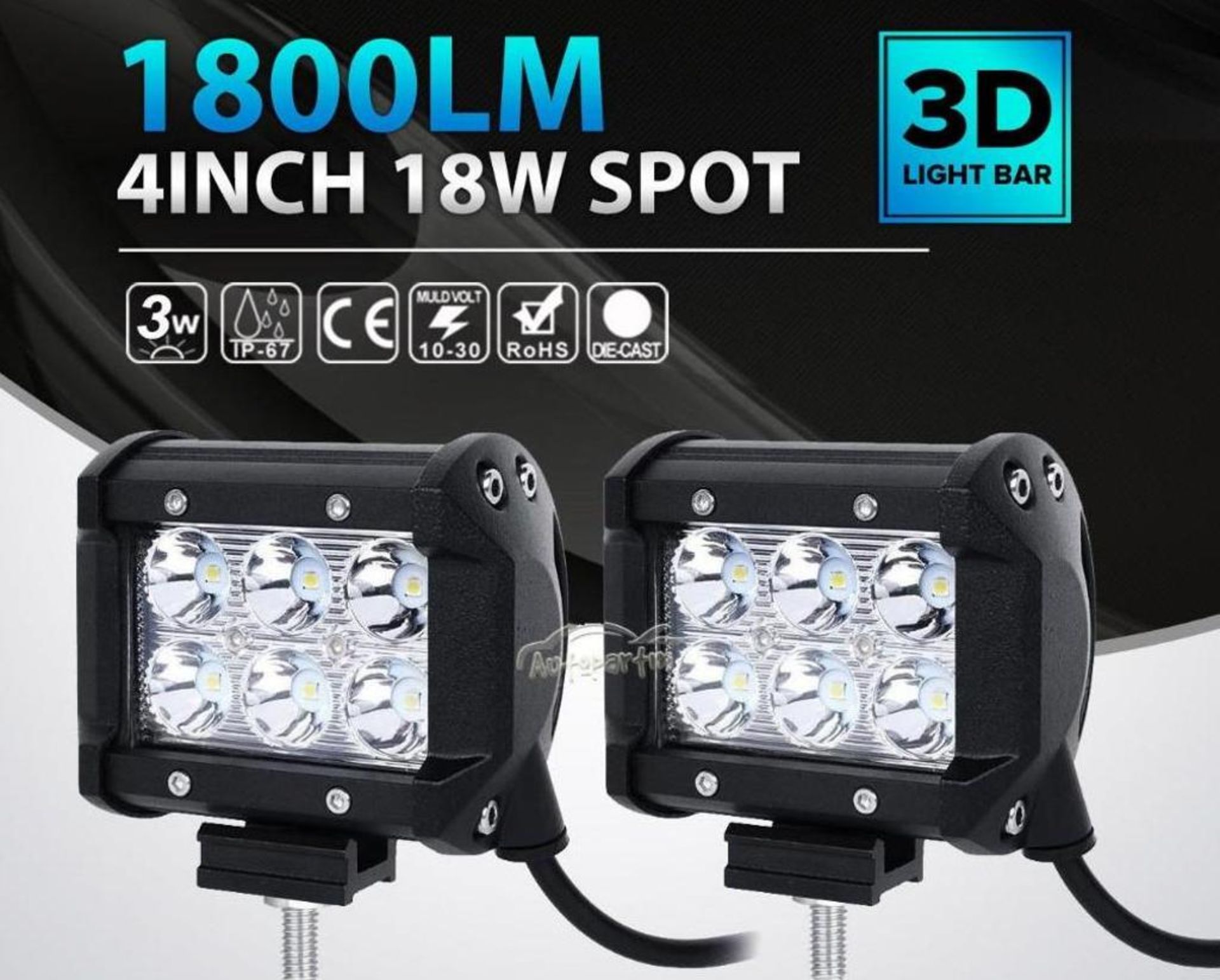 [2] NEW 4" LED Spot Lights 18W, 1800LM