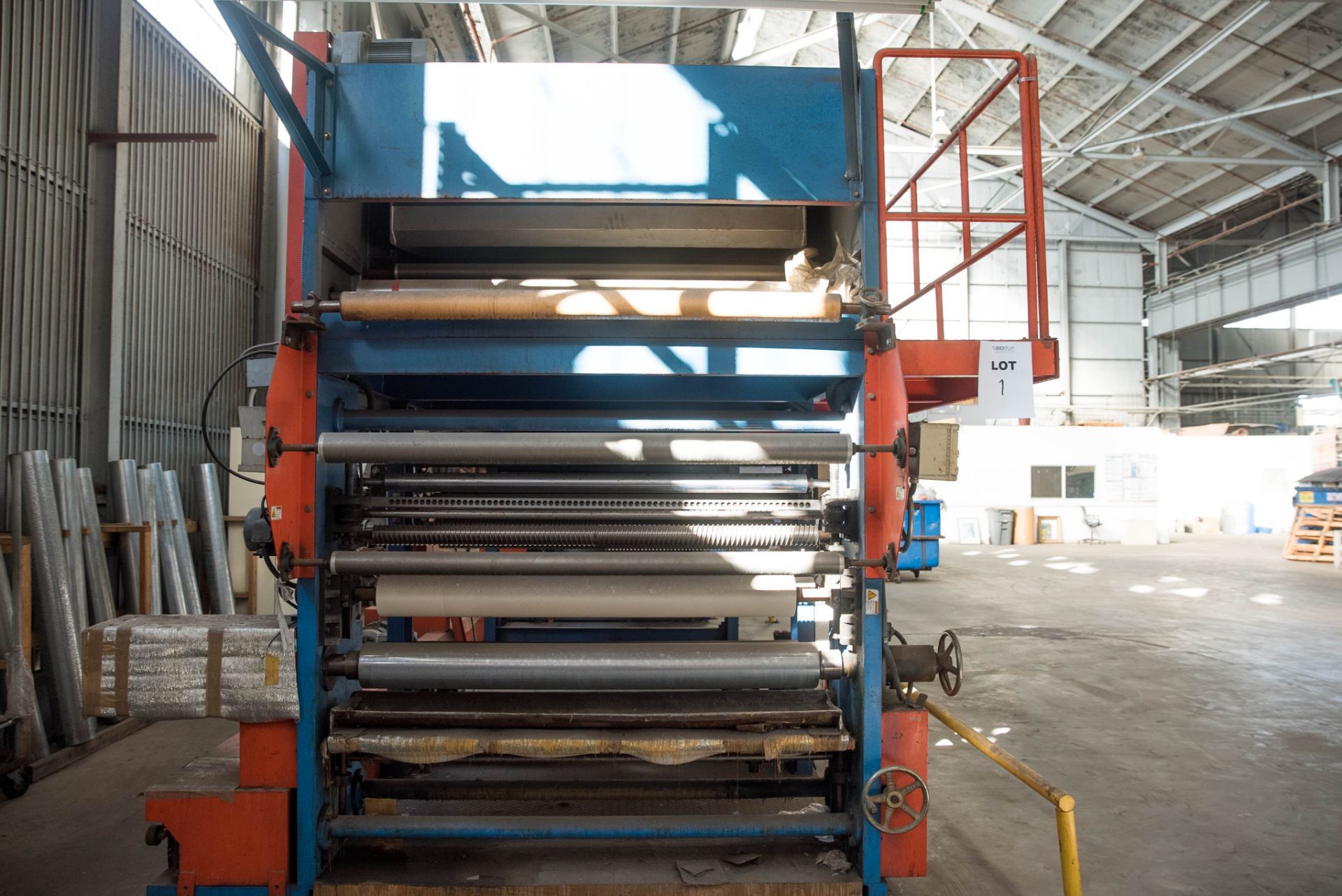 Won Hye Machine Foil Print Machine 60'' w/ Knit Entry and Overhead Dryer - Image 13 of 18