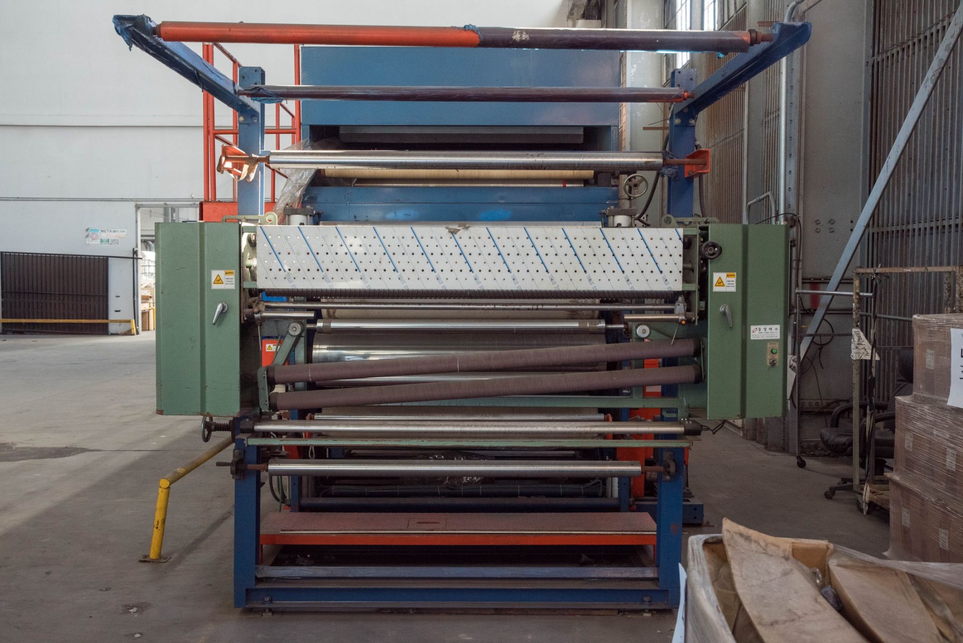 Won Hye Machine Foil Print Machine 60'' w/ Knit Entry and Overhead Dryer - Image 5 of 18
