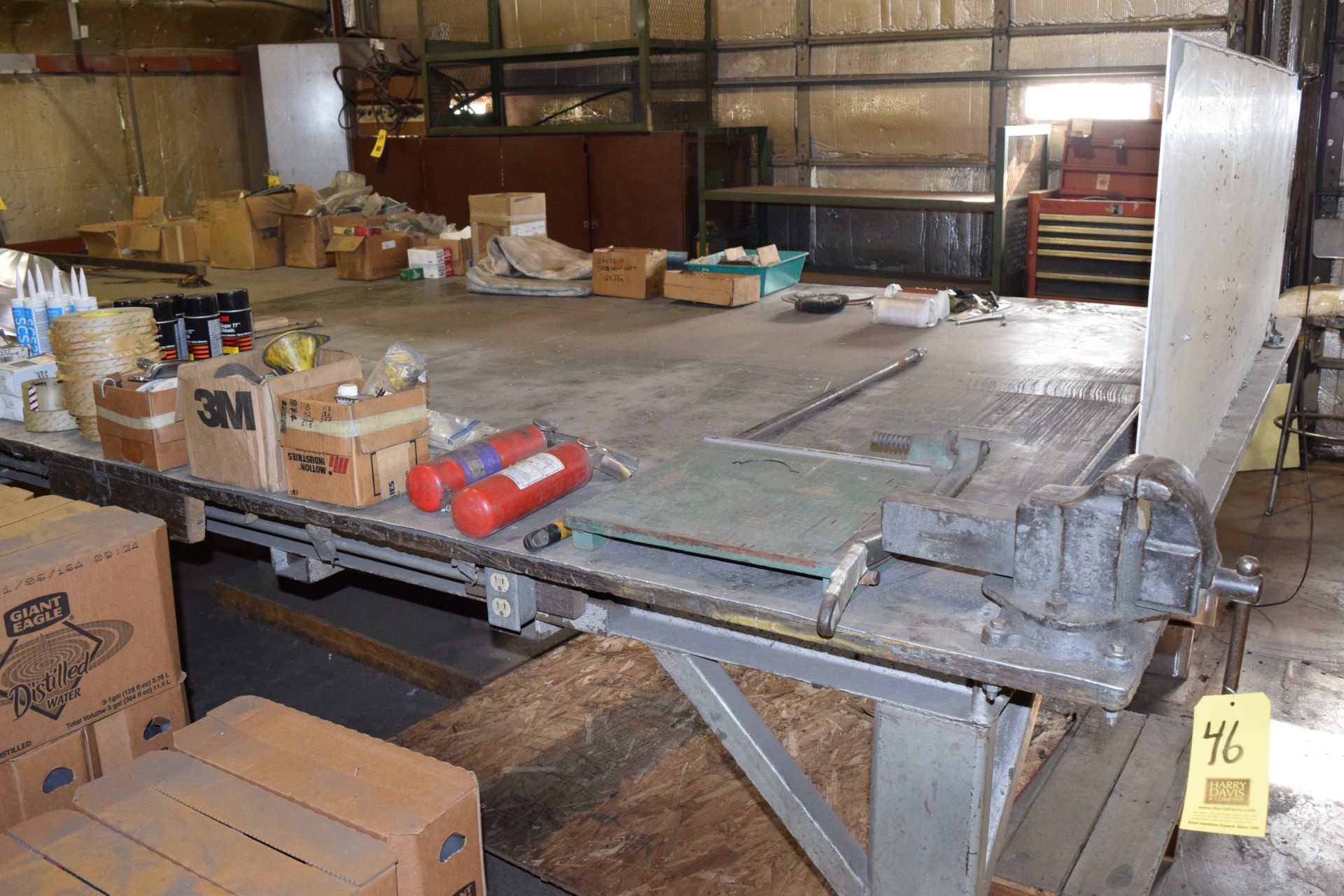 96'' Wide x 192'' Long Work Table with Vise