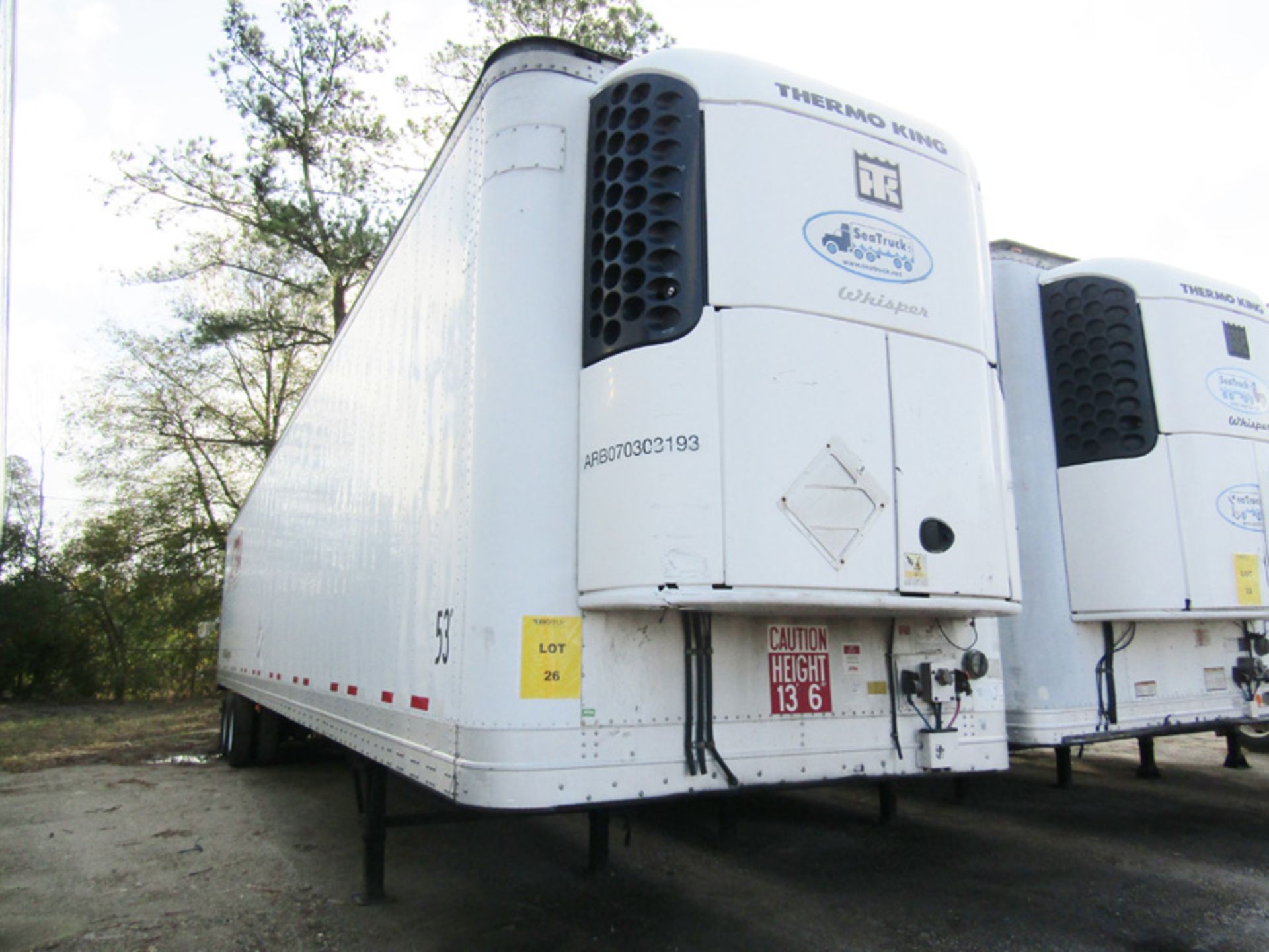 2008 WABASH 53' Refrigerated Trailer w/chute Vin# 1JJV532W58L-179440 Thermo King SB-210 Hours