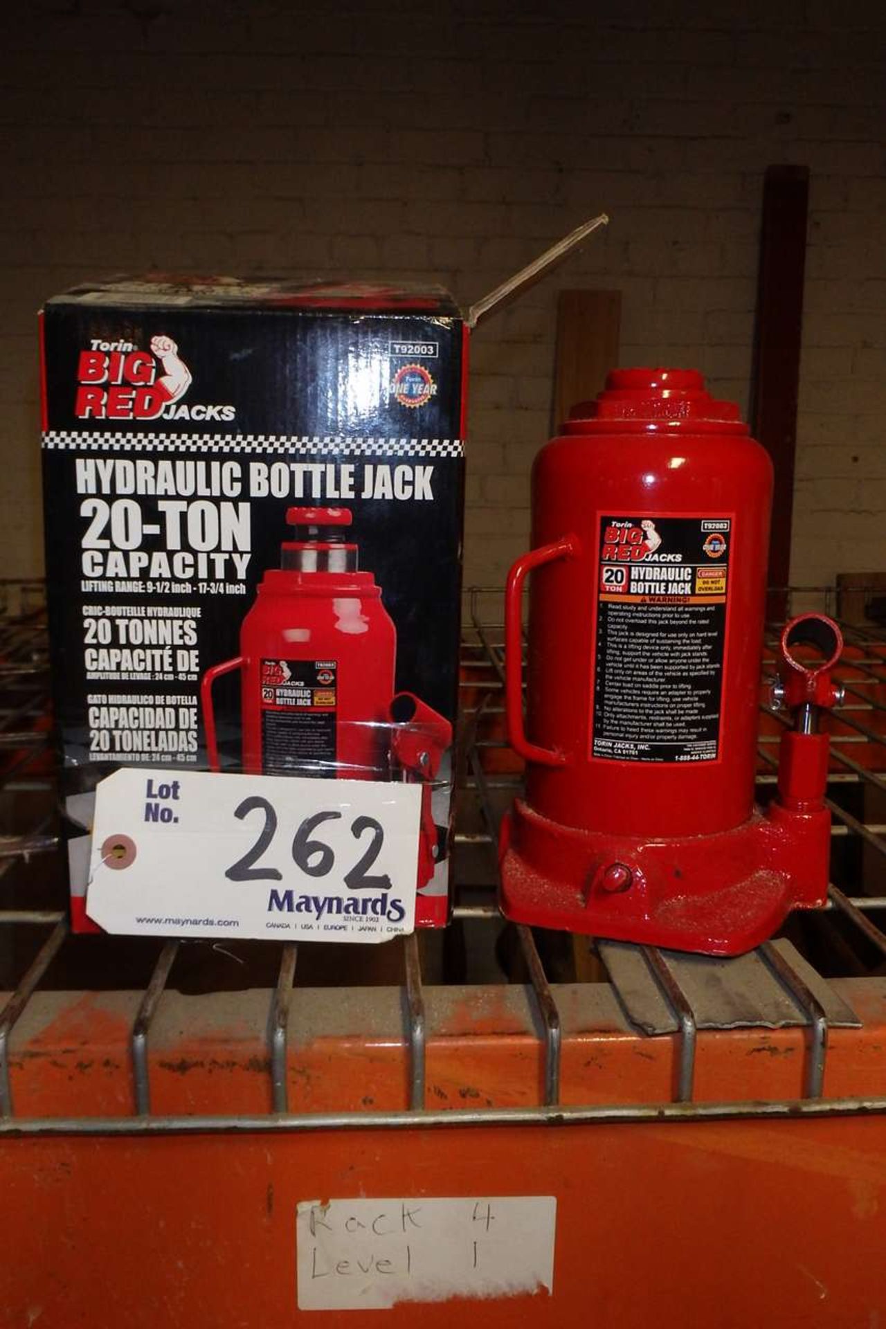 Torin Big Red 20T Hydraulic Bottle Jack
