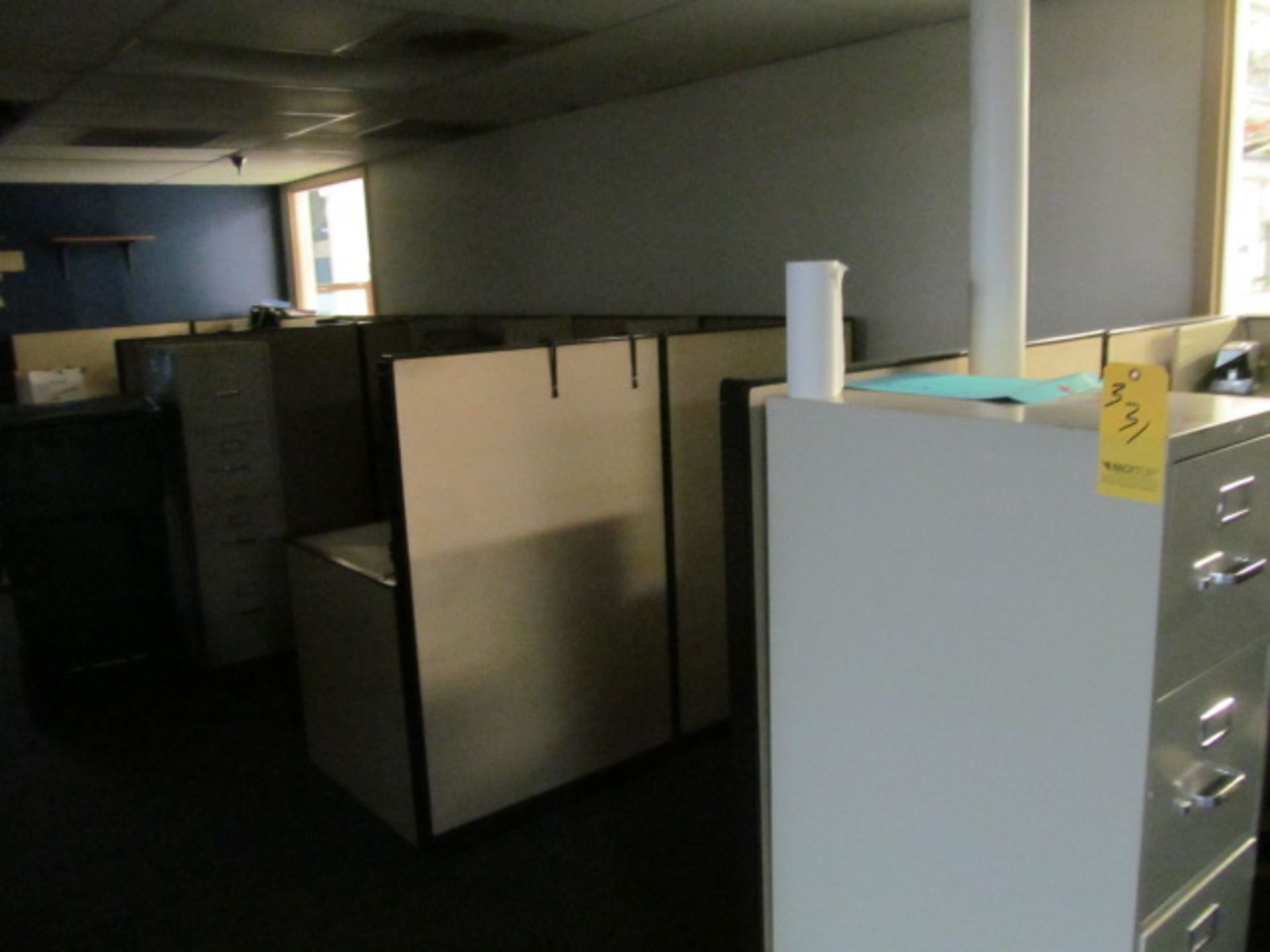 (5) Office Cubicles w/ Furniture
