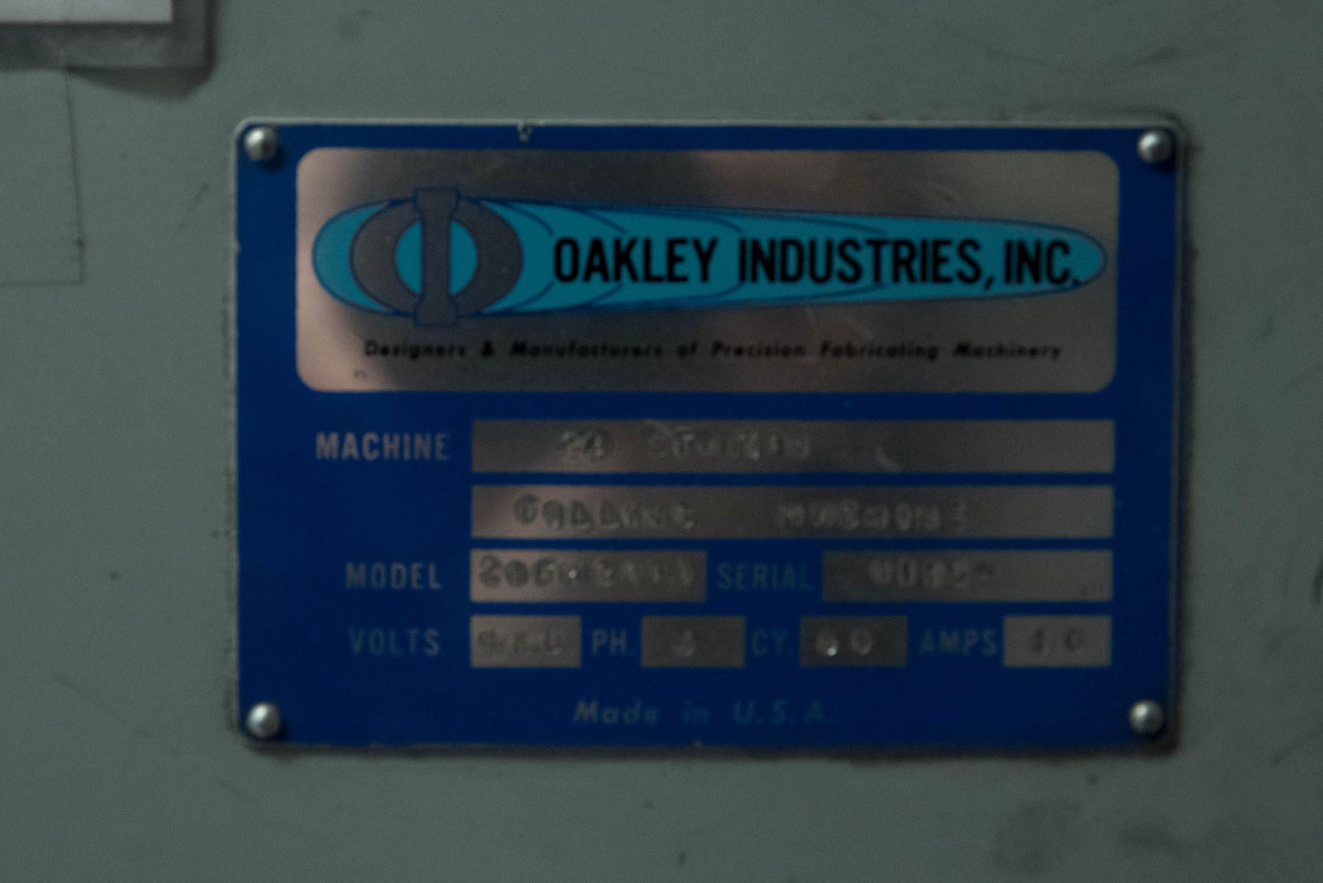 Oakley Industries Mdl: 24FM2000 24 Station Jetless Fast Filling Machine, S/N: 41136 - Image 2 of 3